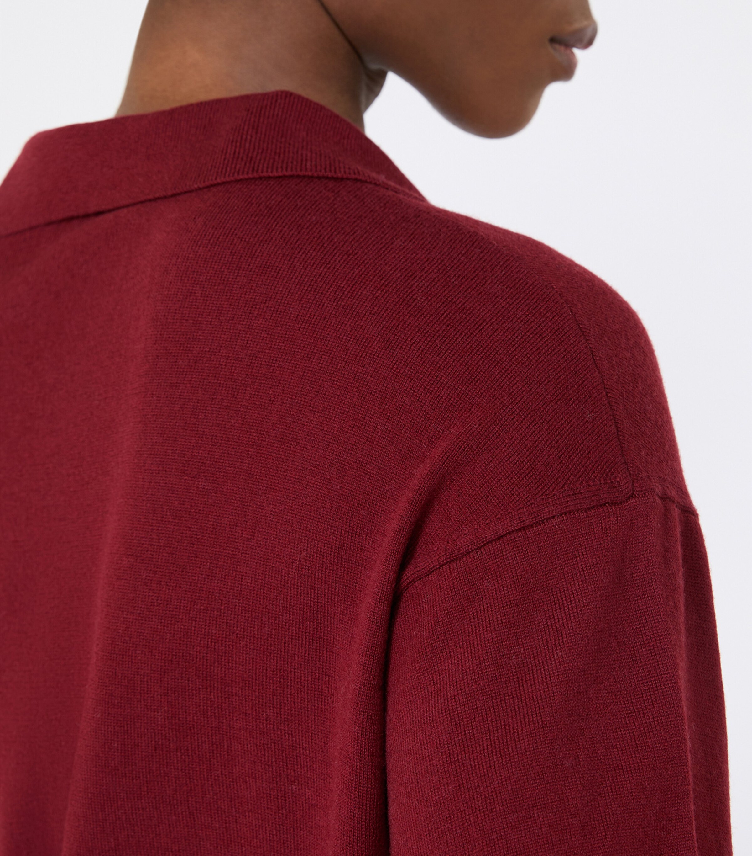 Max Mara Womens Wool Polo-Collar Sweater Raspberry Image 6