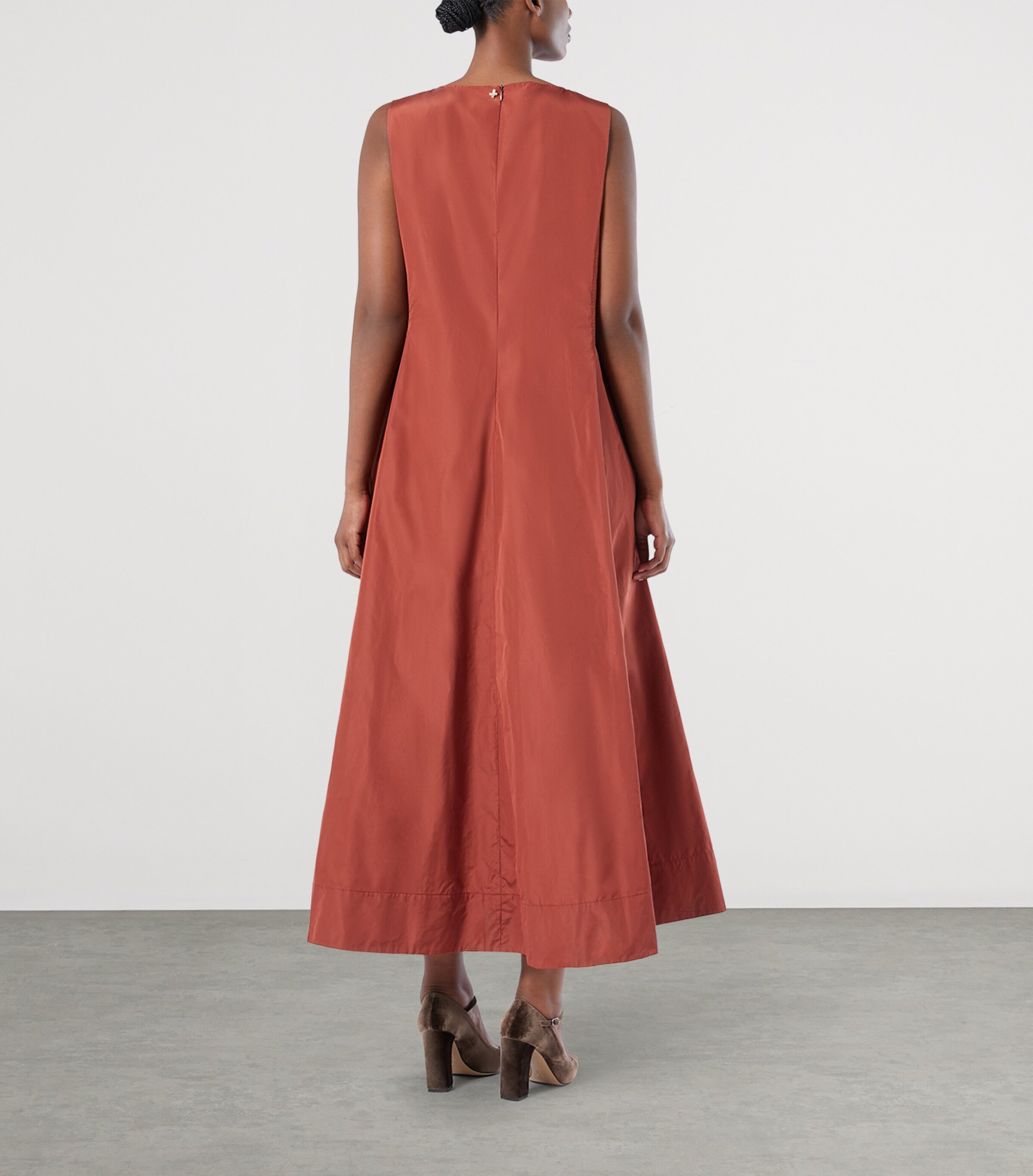 Taffeta A-Line Maxi Dress TOBACCO Image 3