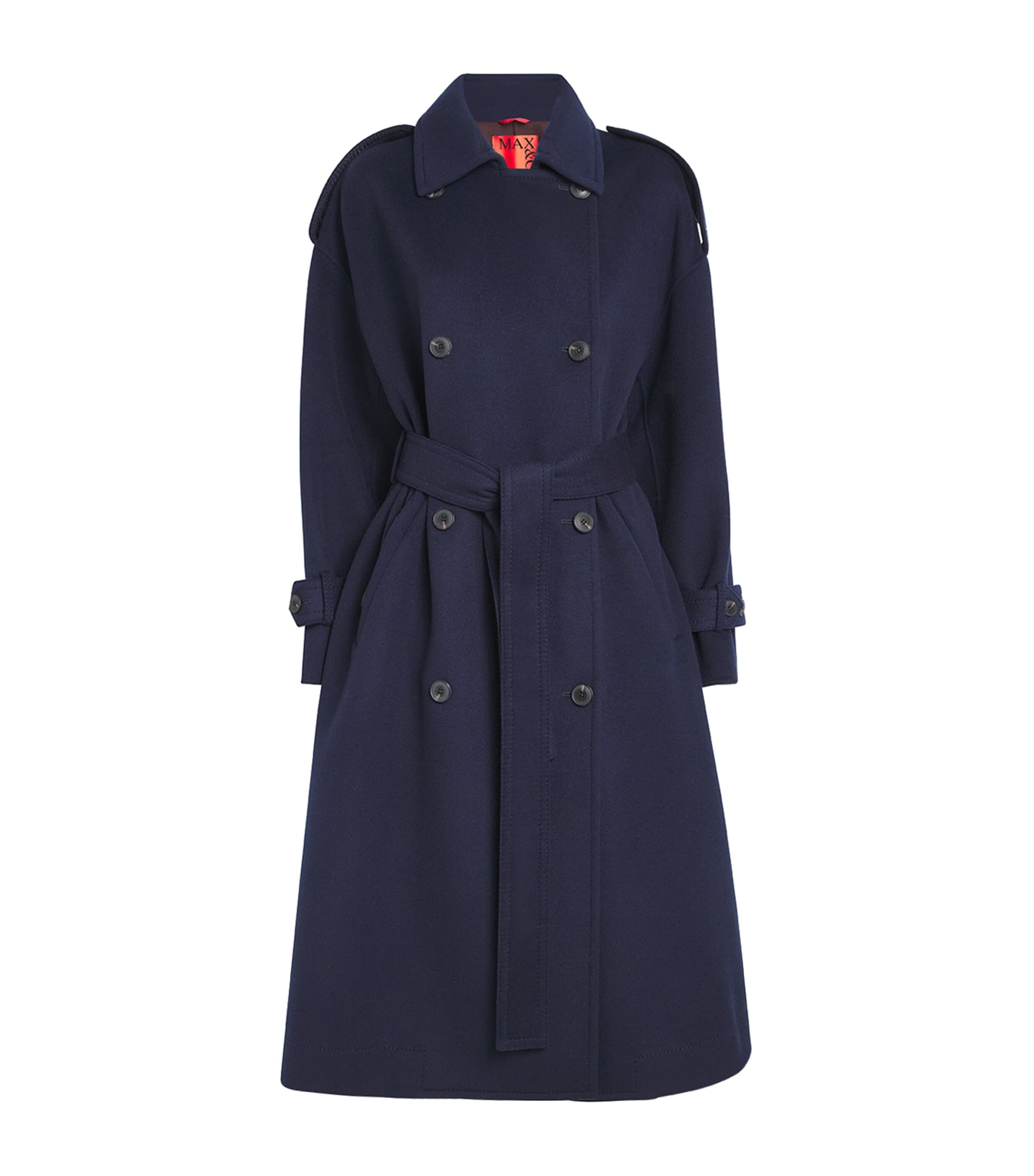 Virgin Wool Double-Breasted Coat NAVY Image 1