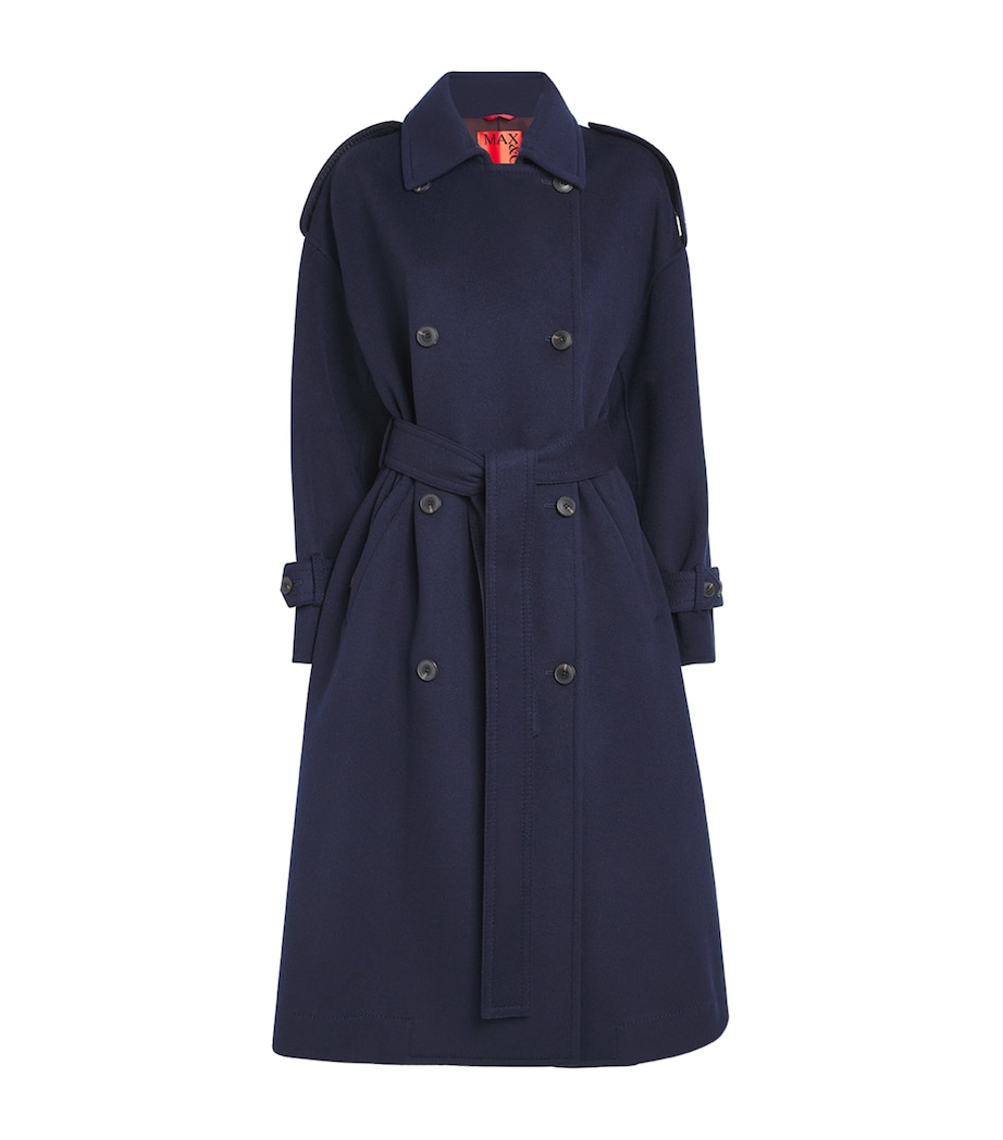 Virgin Wool Double-Breasted Coat NAVY Image 1