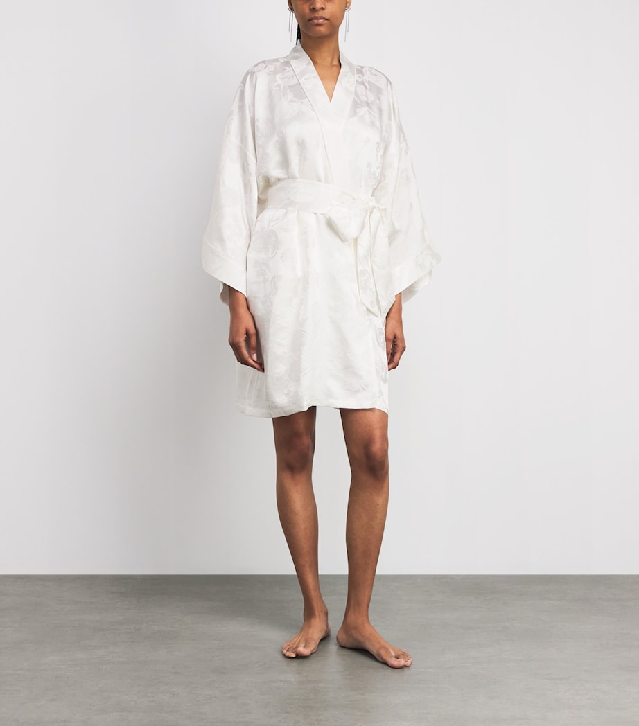 Olivia von Halle Womens Silk Jacquard Mimi Robe Liliana Image 2