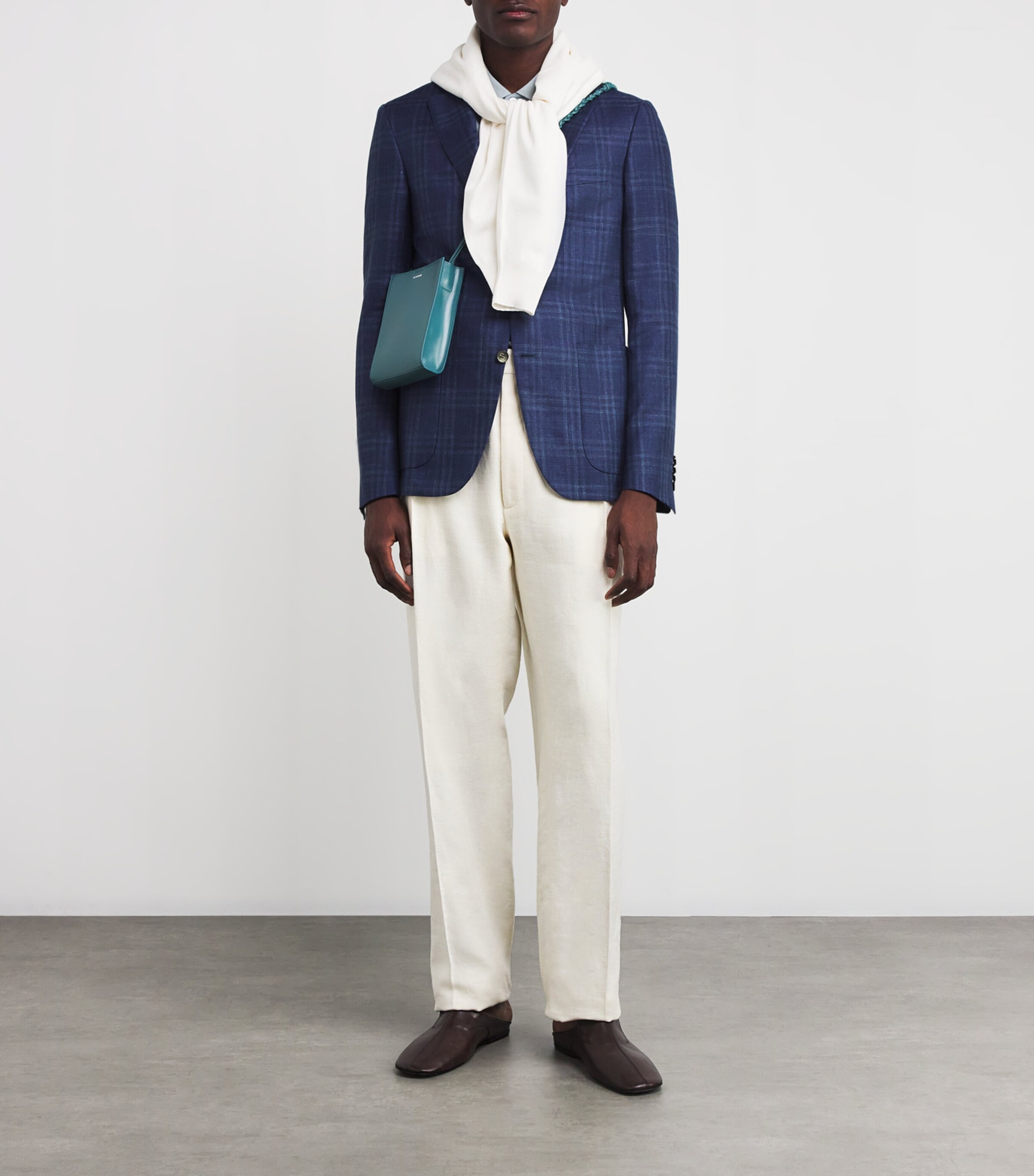 Canali Mens Wool-Silk-Linen Kei Blazer Image 2