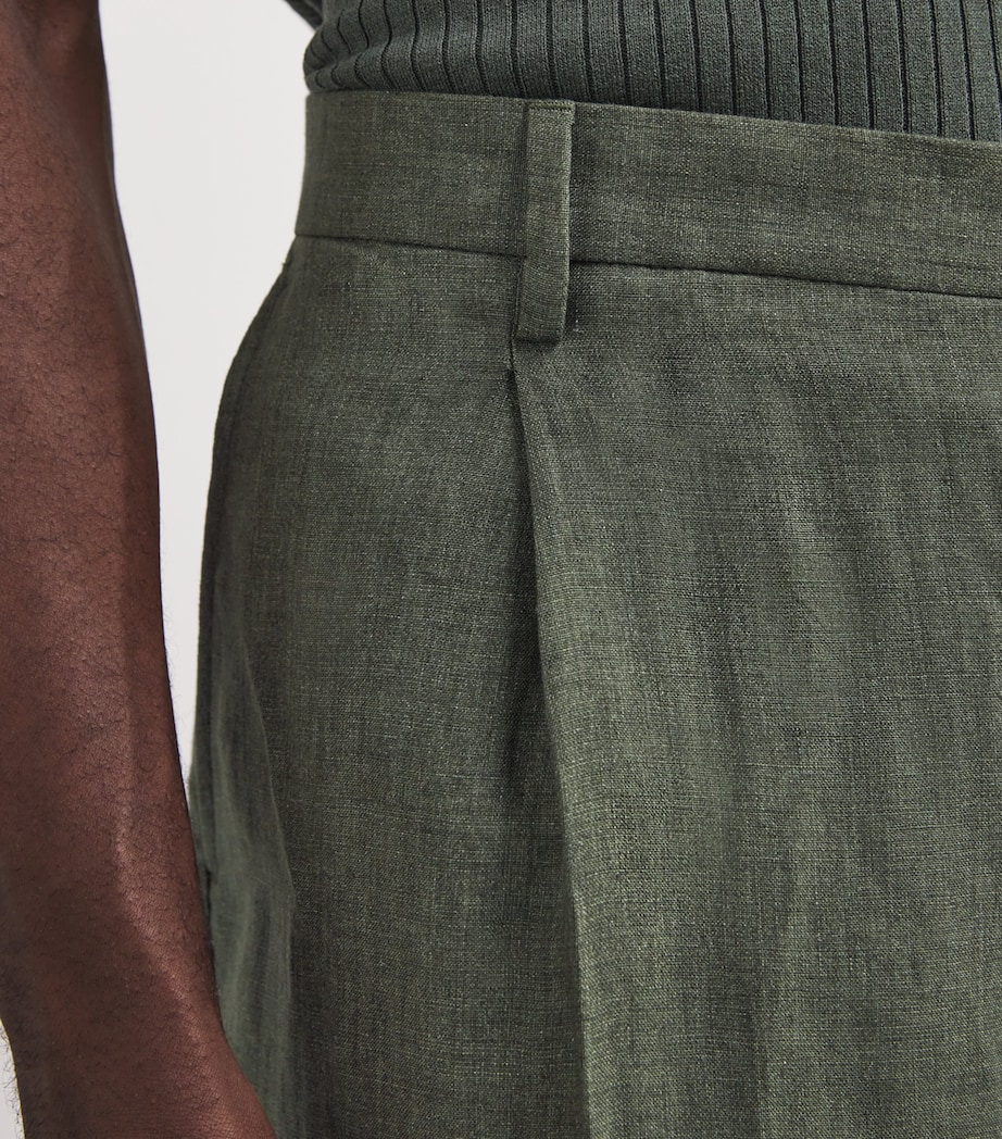 Linen Pleated Trousers GNGC-HUNTER GREEN Image 6