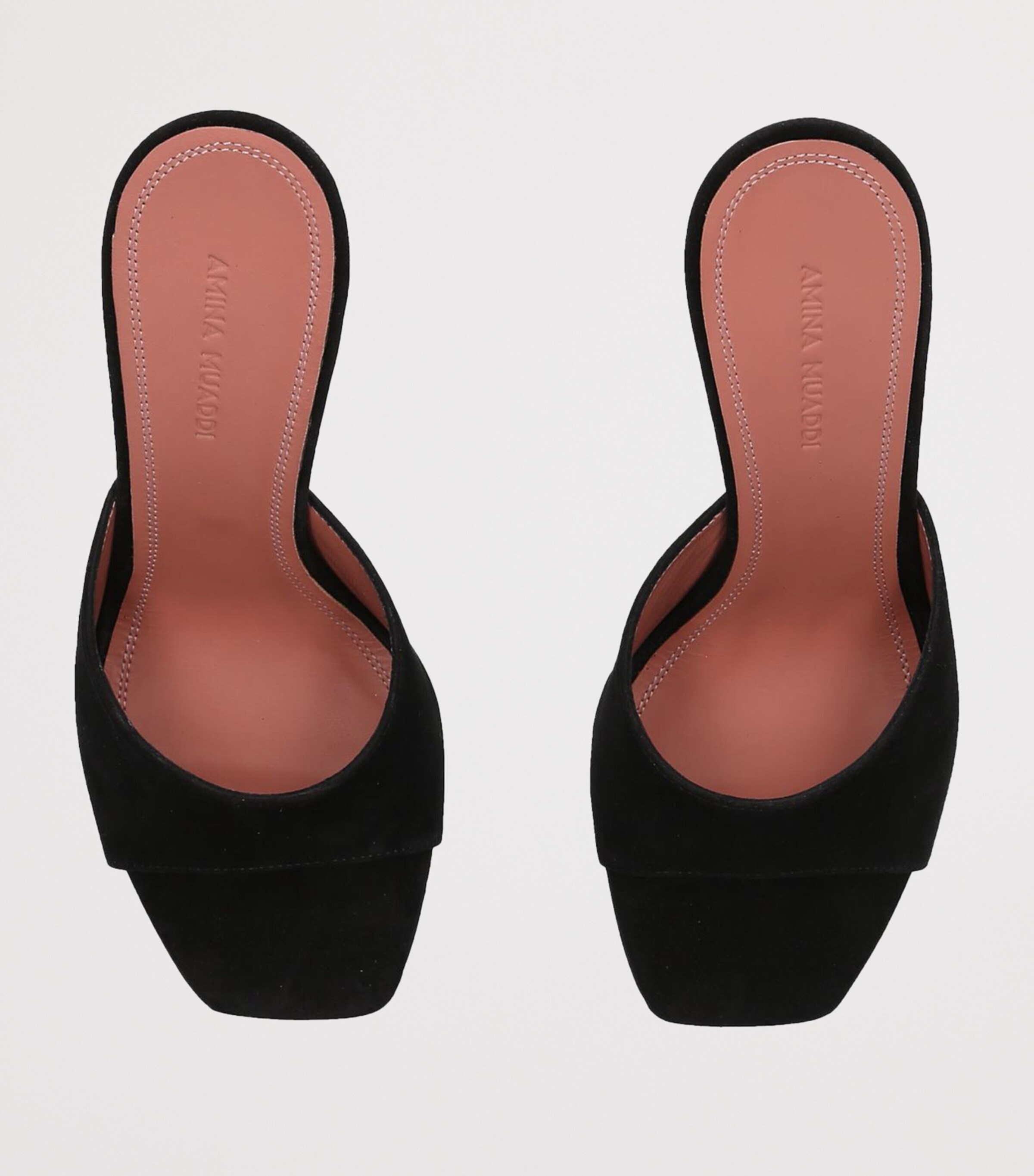 Amina Muaddi Suede Lupita Mules 95 Black Image 5