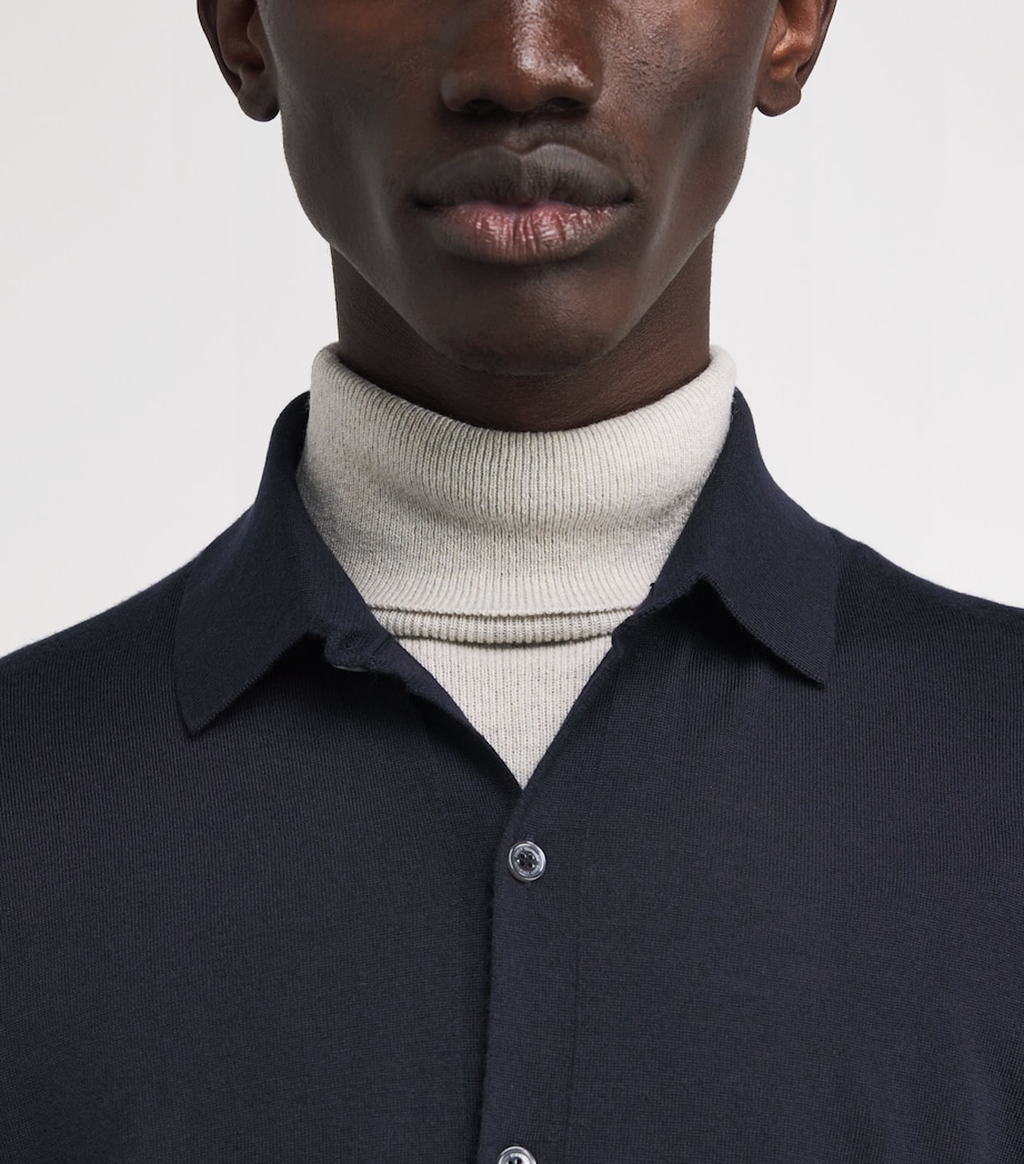 Virgin Wool Shirt NAVY Image 6