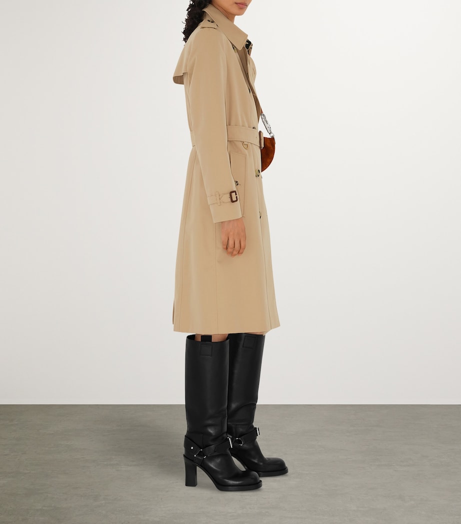 Gabardine Chelsea Long Trench Coat HONEY Image 3