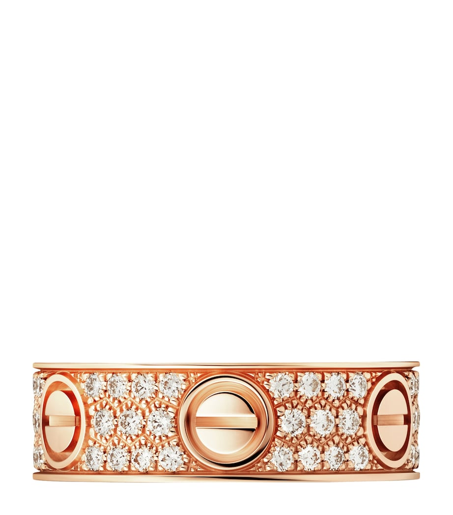 Rose Gold and Diamond-Paved LOVE Ring MULTI Image 2
