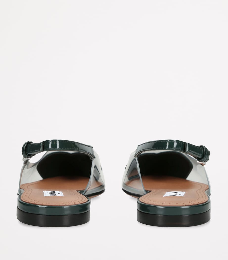 Alaïa Le Coeur Slingback Flats Dark Green Image 2