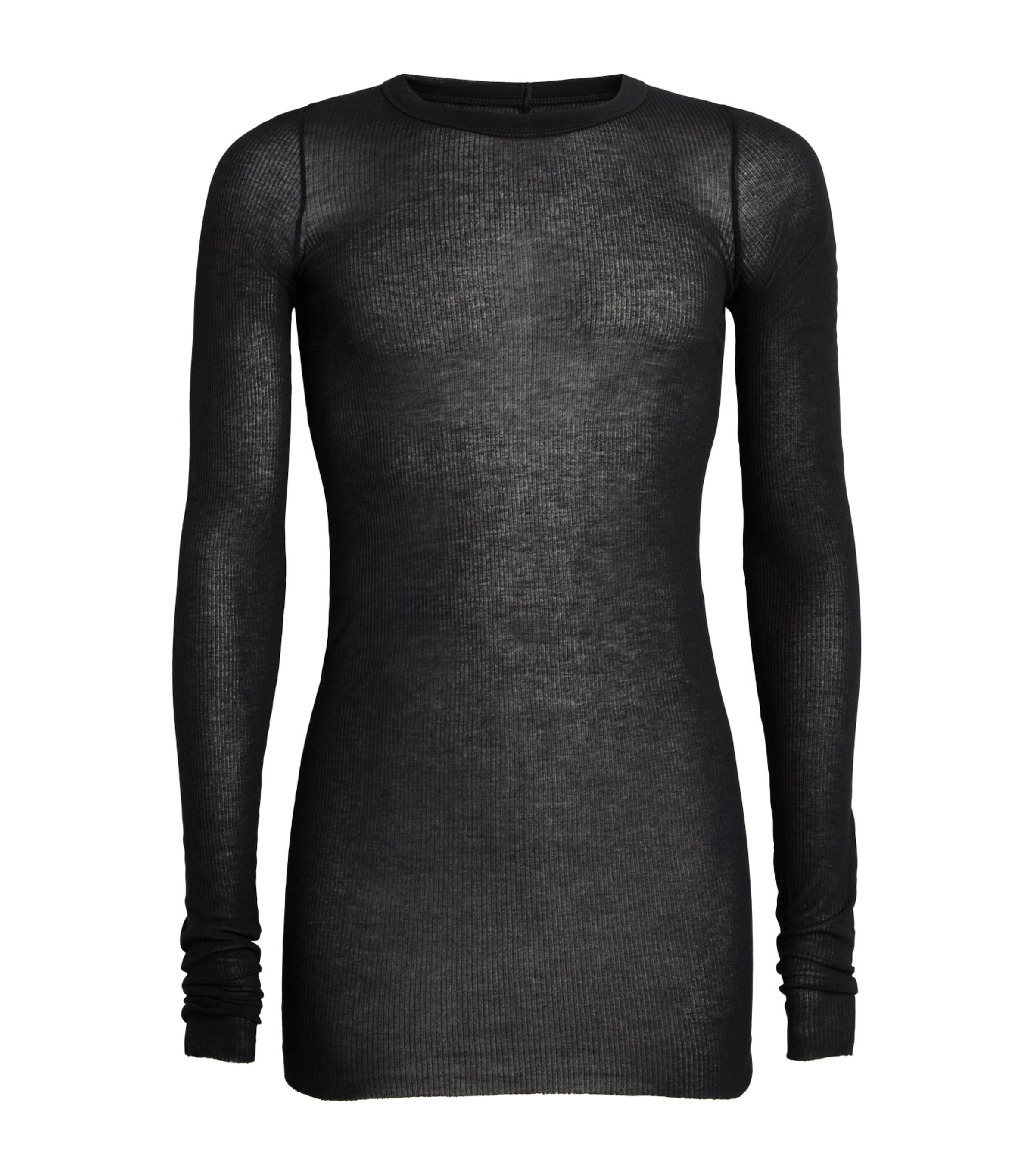 Rick Owens Black Rib LS Long-Sleeve T-Shirt | Harrods UK