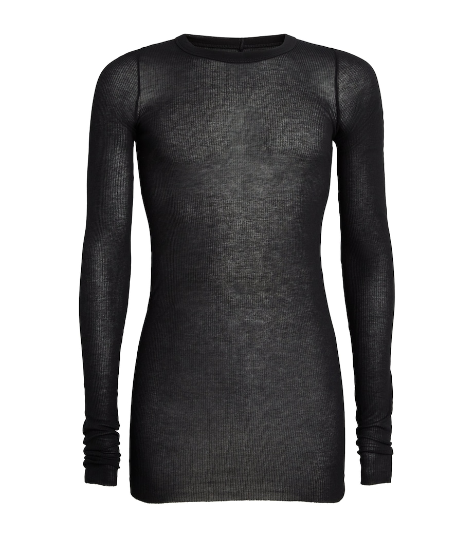 Rick Owens Mens Rib LS Long-Sleeve T-Shirt Black Image 1