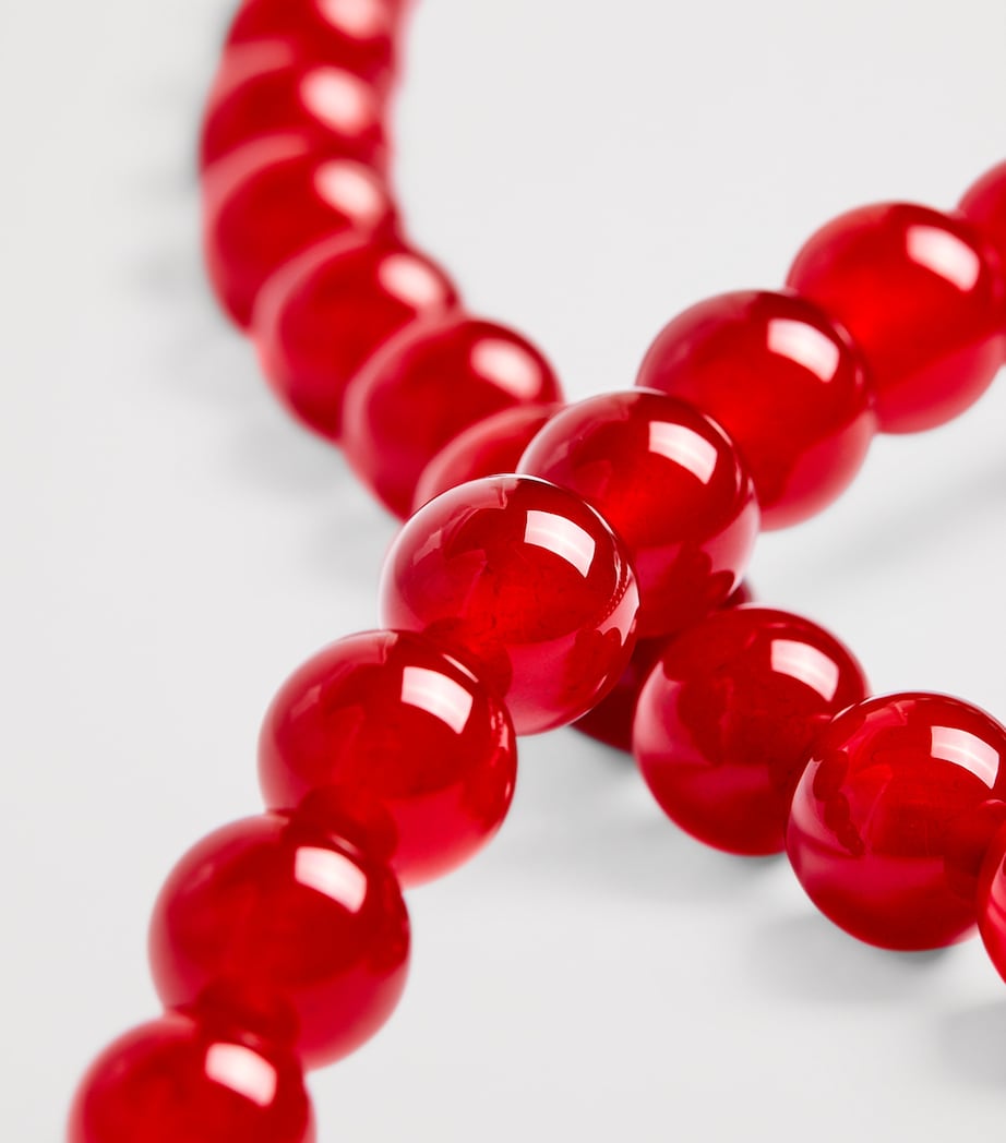 Carnelian Beaded Mary Necklace RED CARNELIAN Image 5