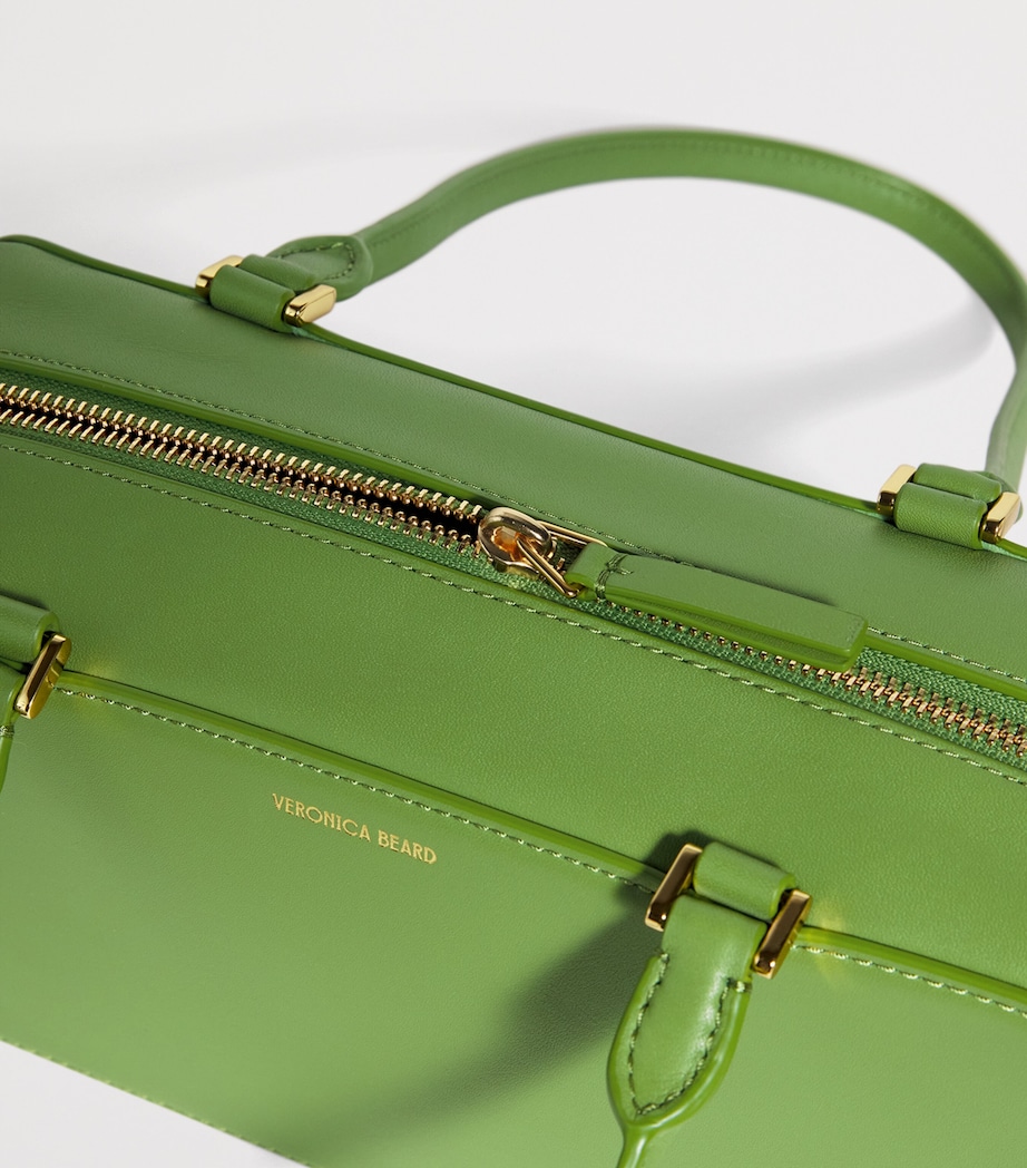 Veronica Beard Leather Boxy Shoulder Bag Lemongrass Image 6