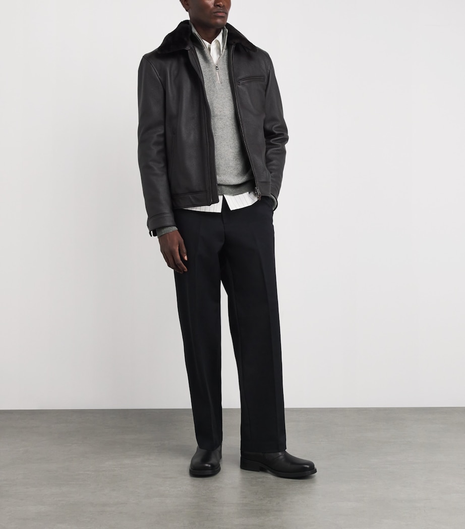 Cashmere Quarter-Zip Sweater  LIGHT GREY HEATHER Image 2