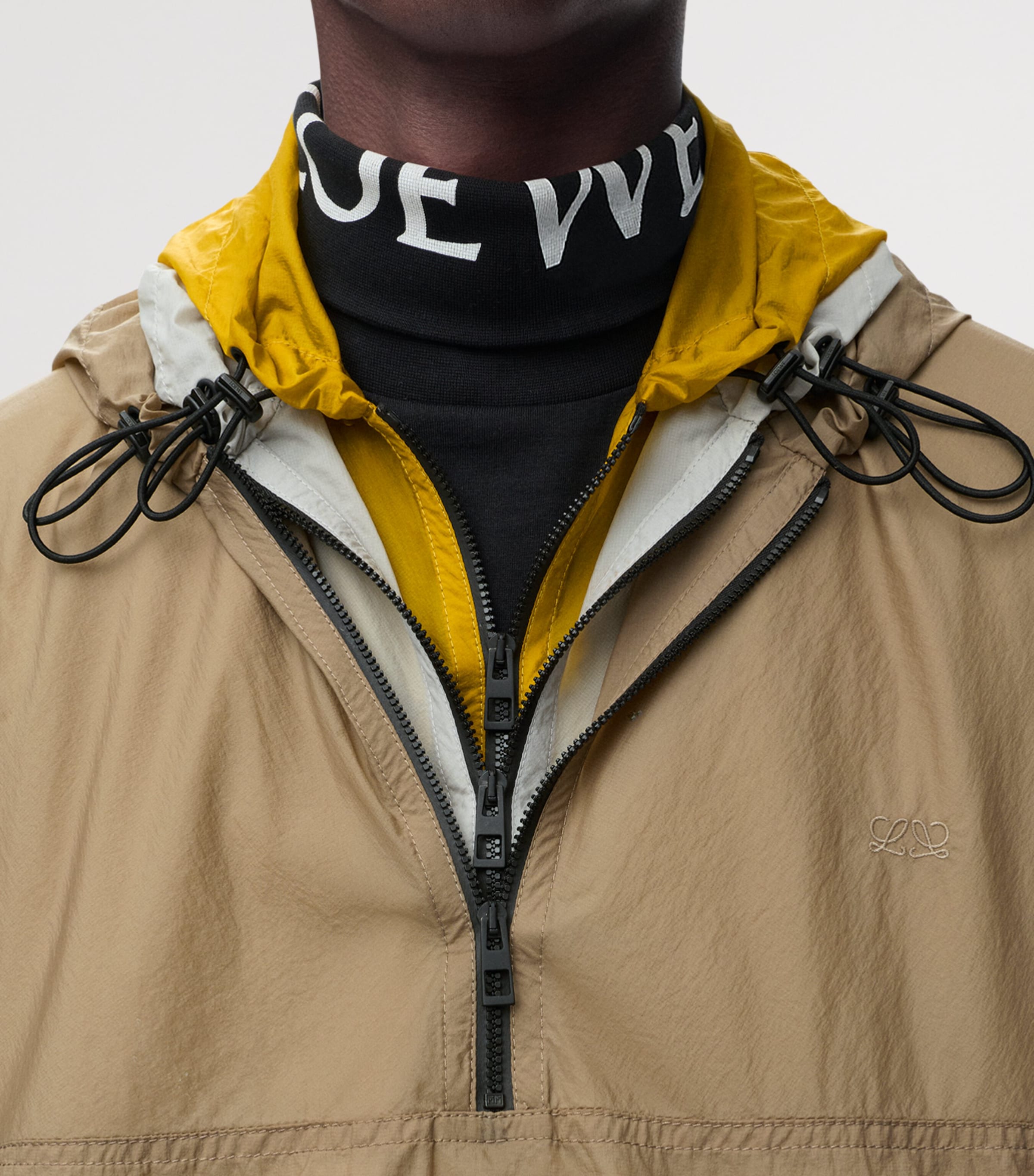 LOEWE Mens Multi-Fastening Anorak Jacket Beige Image 5