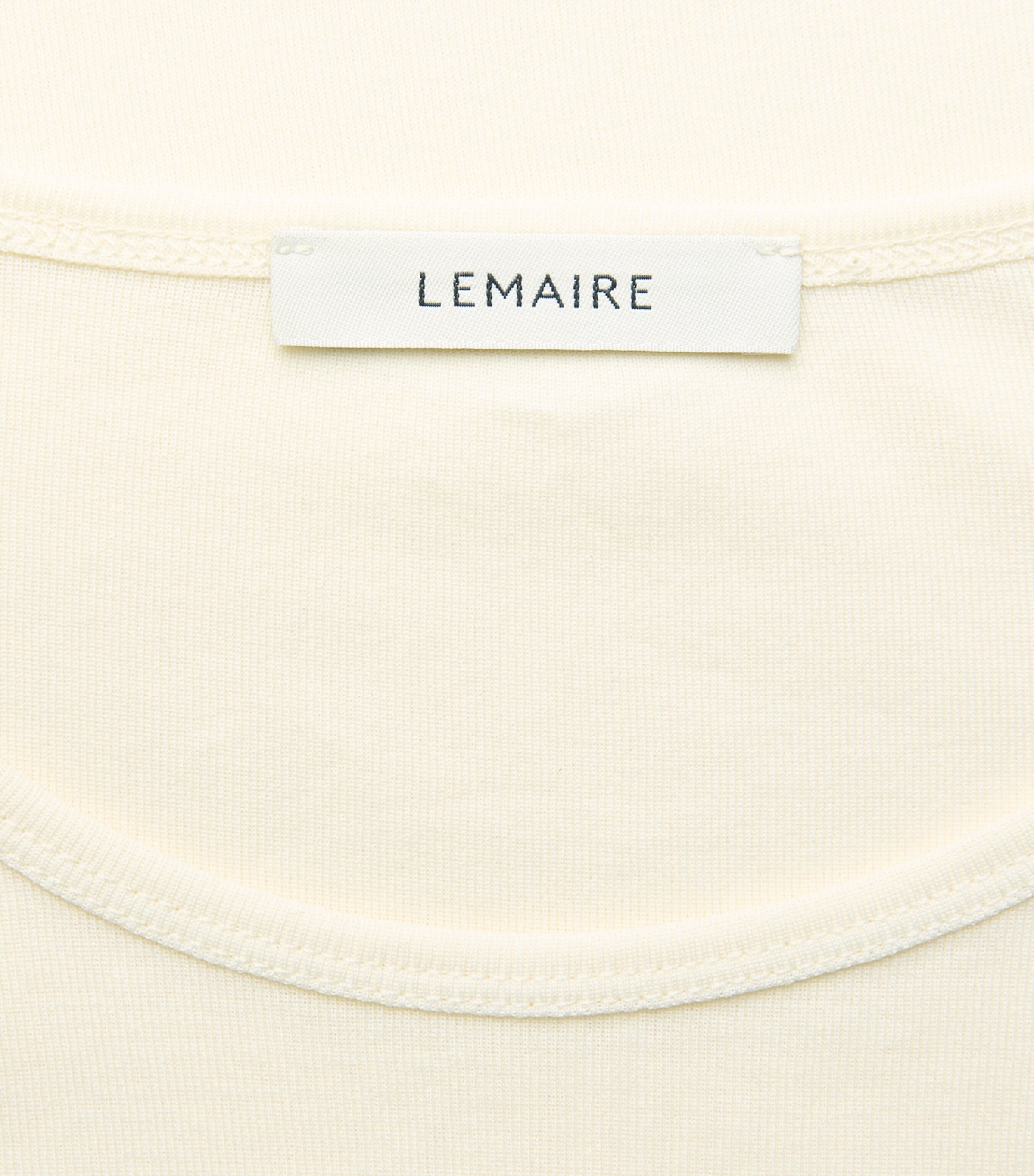 Lemaire Mens Cotton Scoop-Neck T-shirt Light Cream Image 6