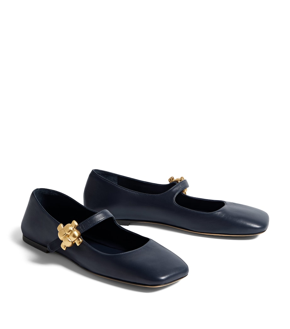 Bottega Veneta Leather Buckle Ballet Flats Image 1