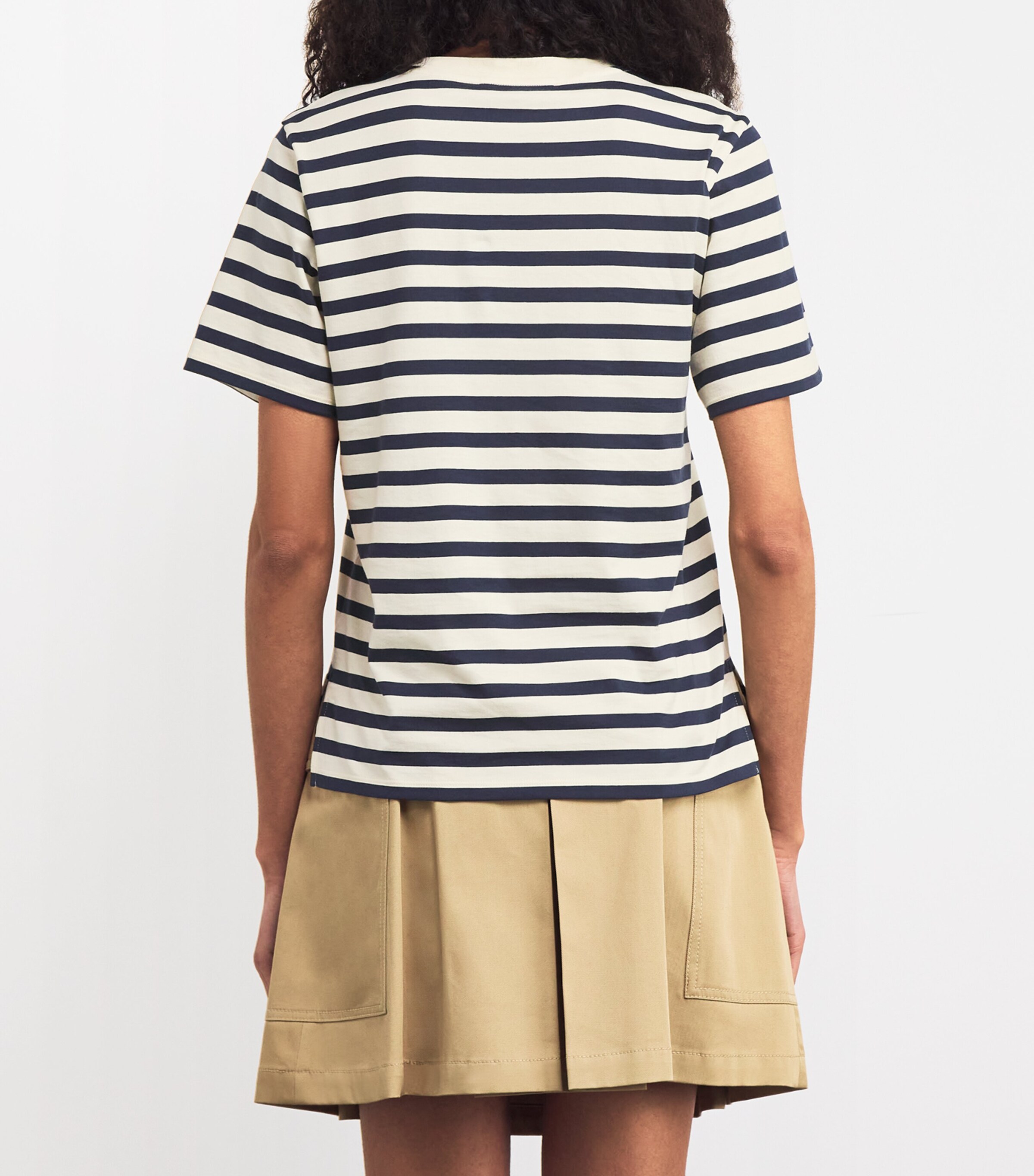 Weekend Max Mara Womens Cotton Stripe T-Shirt Navy Image 4