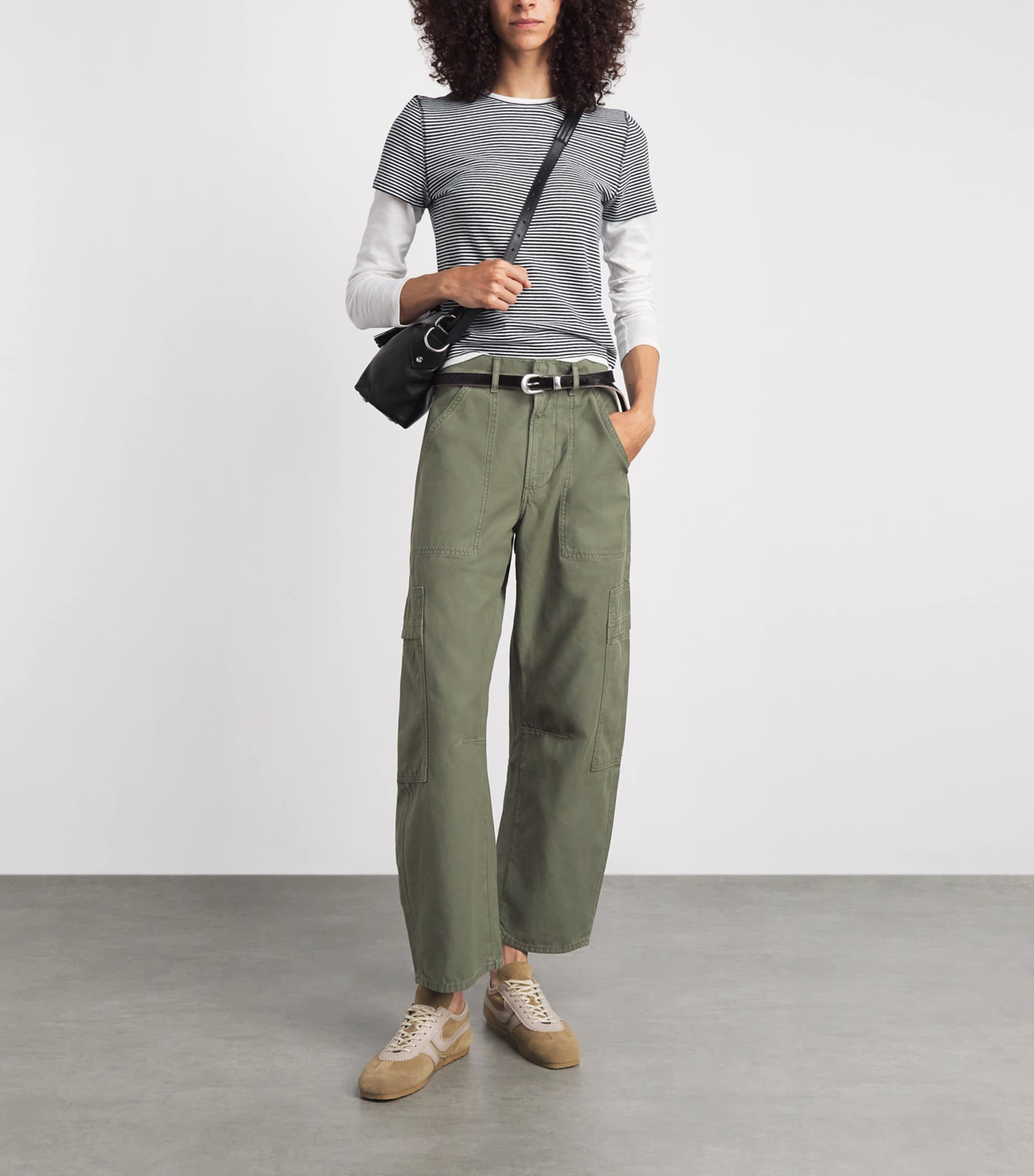Citizens of Humanity Womens Cotton Patch-Pocket Cargo Trousers Dogwood Image 2