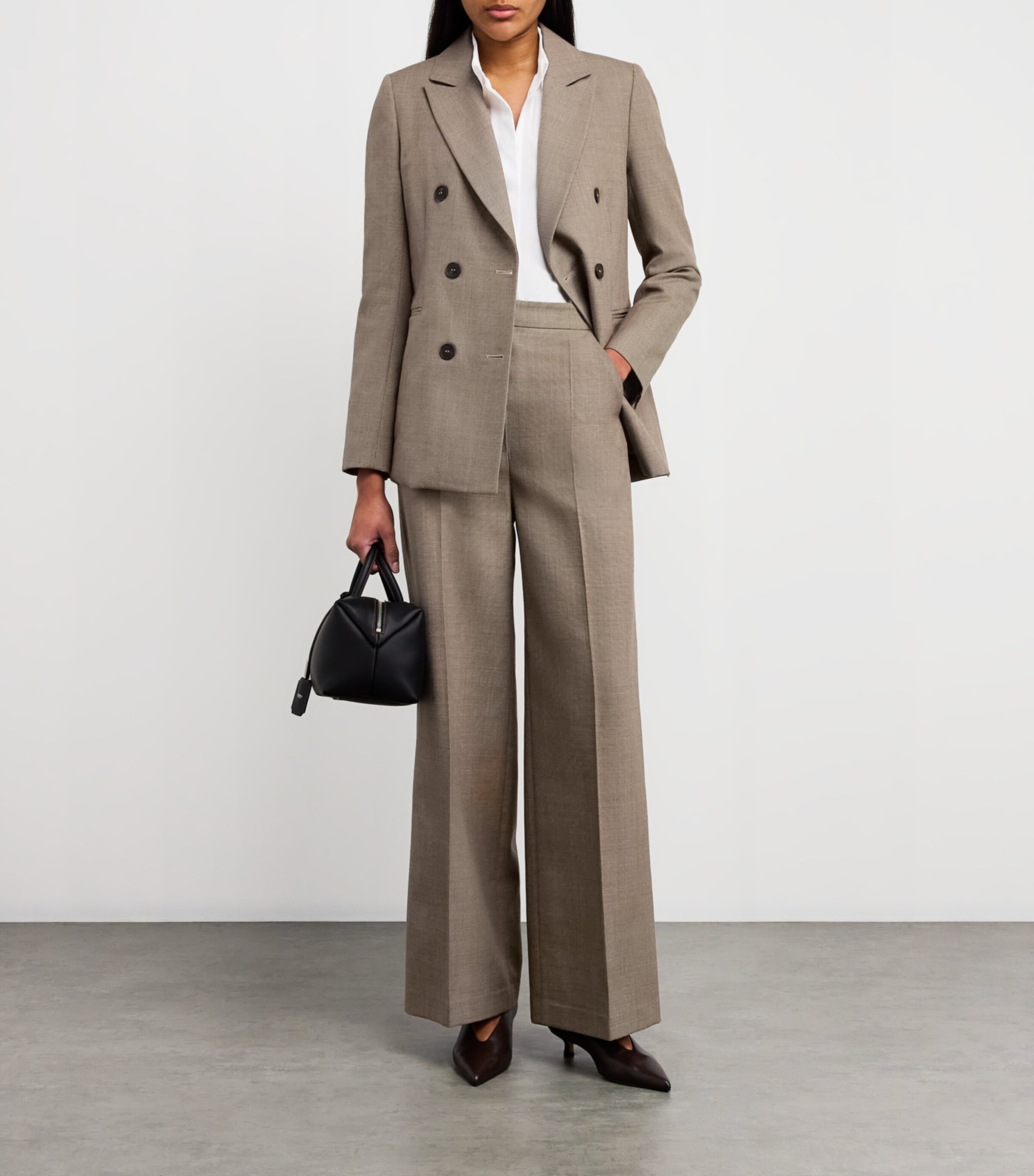 Yves Salomon Womens Cool Wool Straight Trousers Image 2