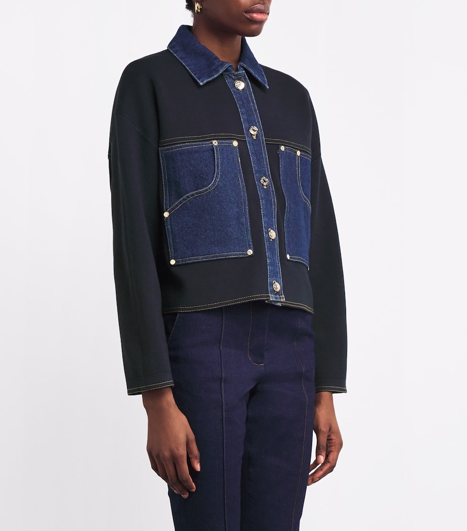 Contrast Cardigan NAVY BLUE Image 3