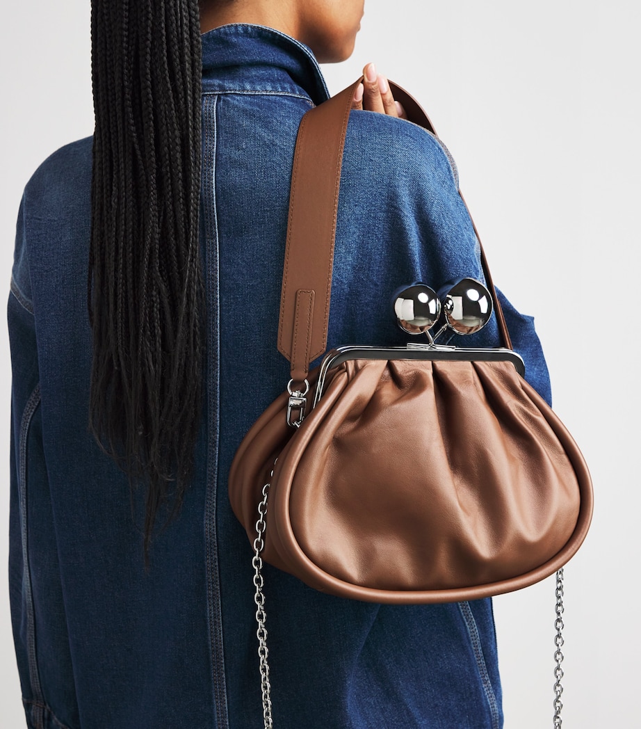 Medium Leather Pasticcino Clutch Bag TOBACCO Image 5