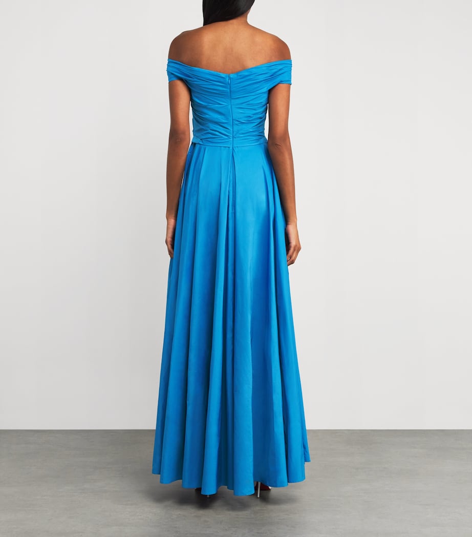 Taffeta Off-The-Shoulder Gown CORNFLOWER Image 3