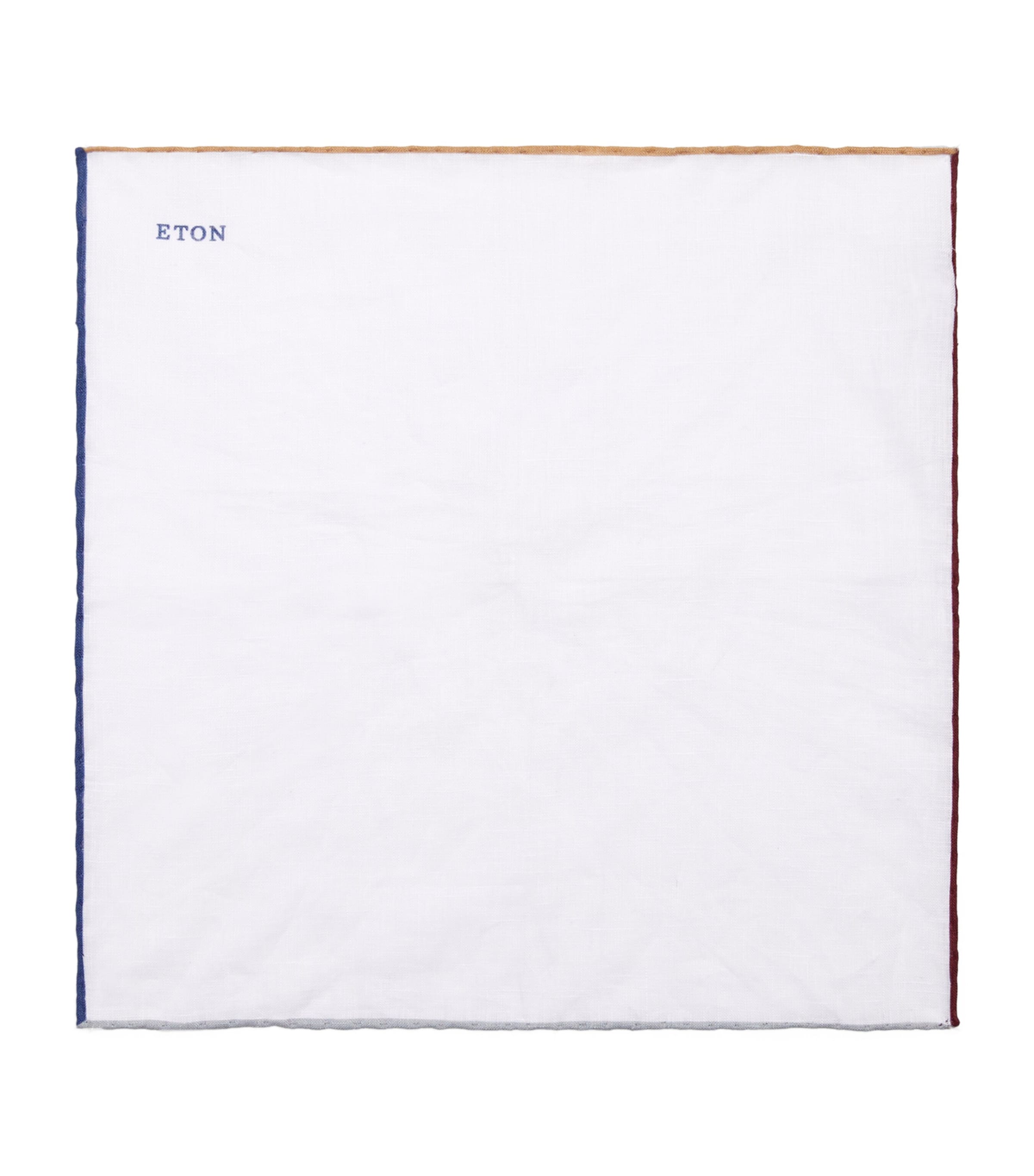 Eton Linen Pocket Square In White