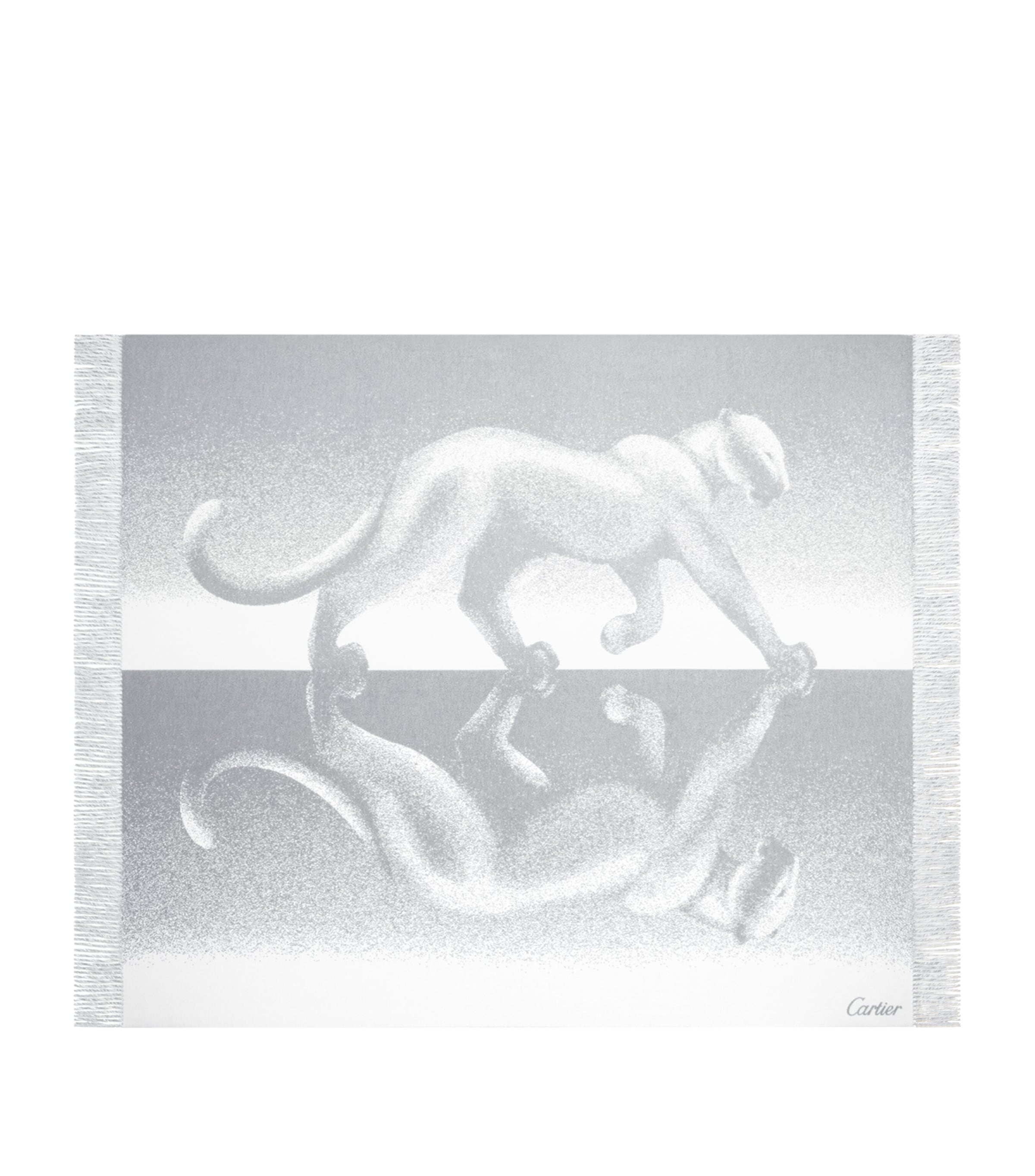 Cashmere Reflecting Panthère de Cartier Blanket (190cm x 140cm) GREY Image 1
