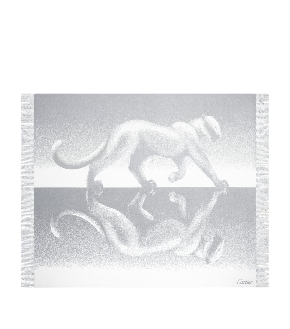 Cashmere Reflecting Panthère de Cartier Blanket (190cm x 140cm) GREY Image 1