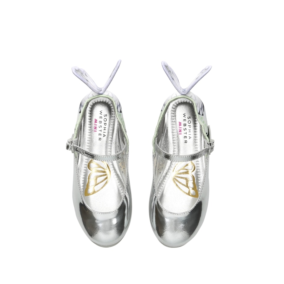 Leather Chiara Ballet Flats SILVER COM Image 4