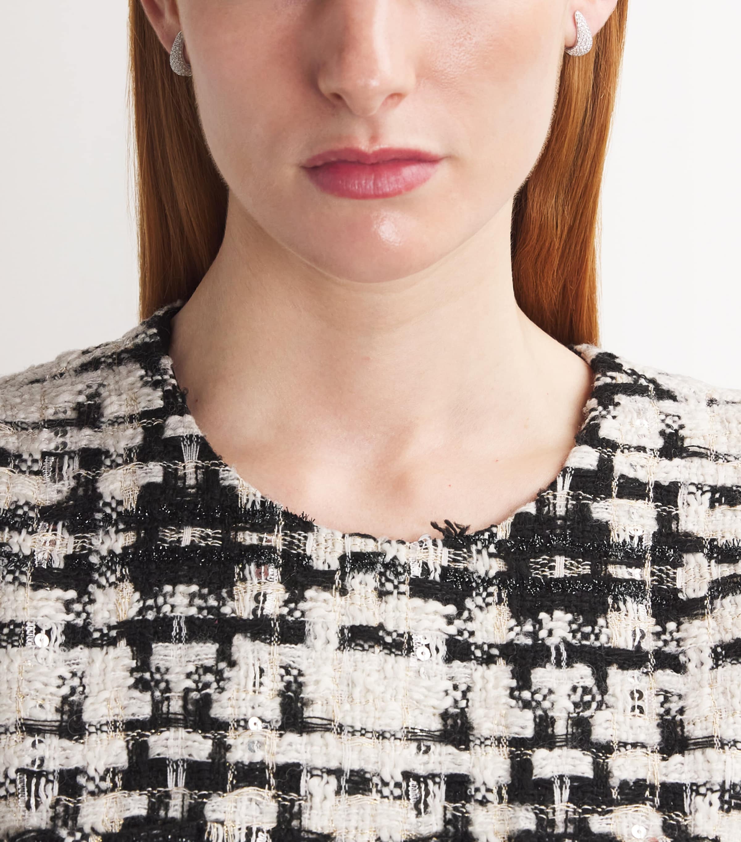 Small White Gold and Diamond Claw Earrings WHITE GOLD Image 2