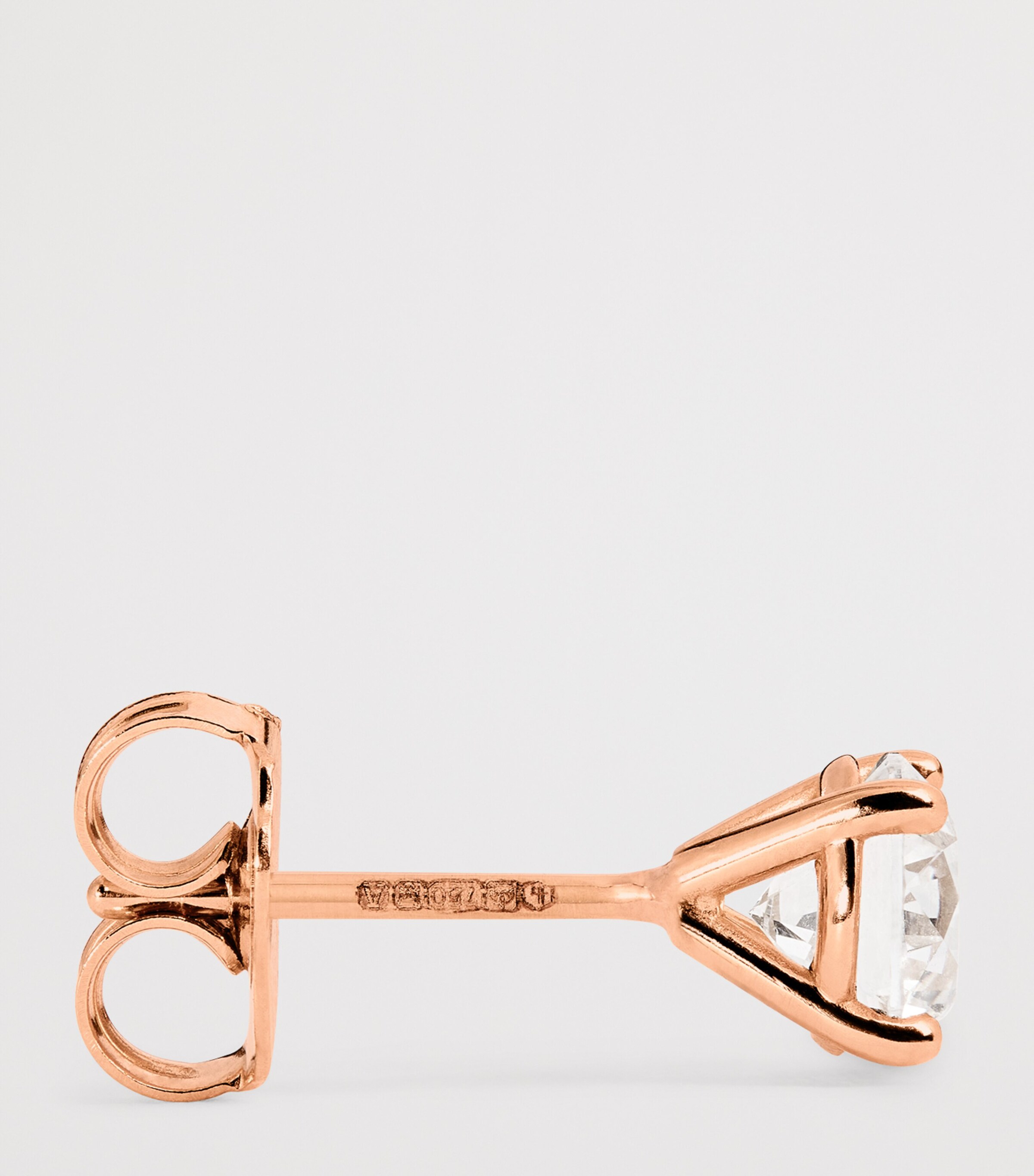 Harrods Rose Gold and Diamond Stud Earrings (1.00ctw) Rose Gold Image 3