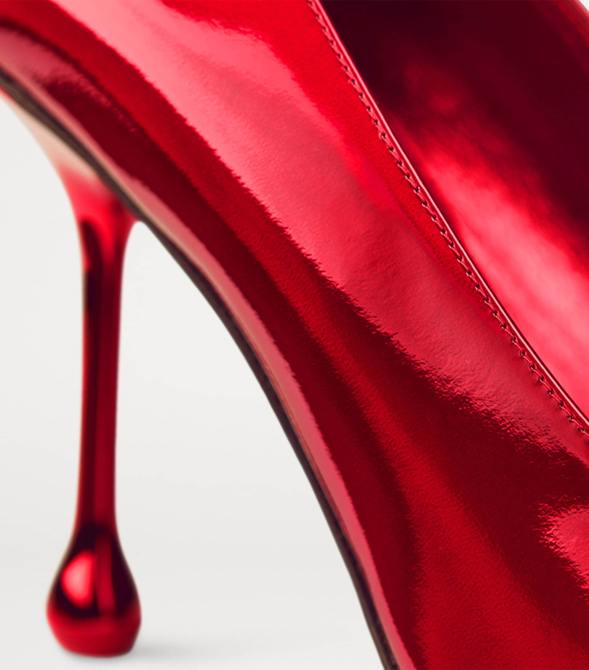 Ixia 95 Metallic Leather Pumps RUBY RED Image 5