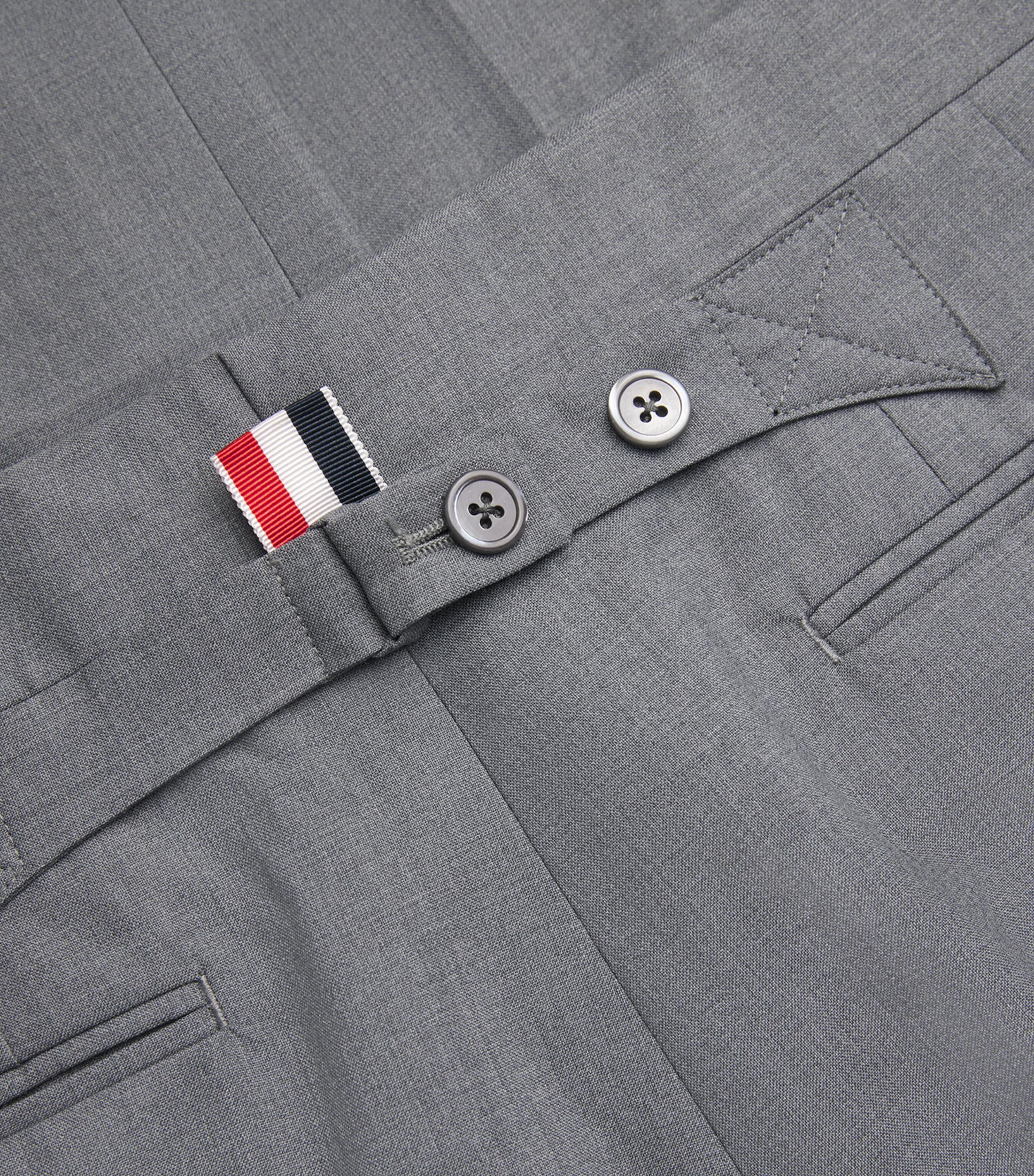 Thom Browne Mens Wool 4-Bar Stripe Tailored Trousers Med Grey Image 5