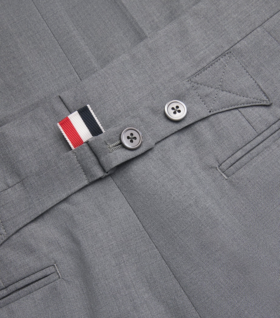 Thom Browne Mens Wool 4-Bar Stripe Tailored Trousers Med Grey Image 5