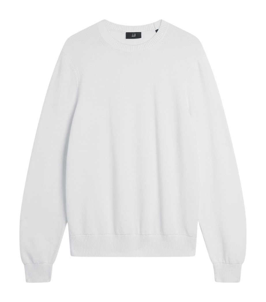 Dunhill Mens Cotton Crew-Neck Sweater White Image 1