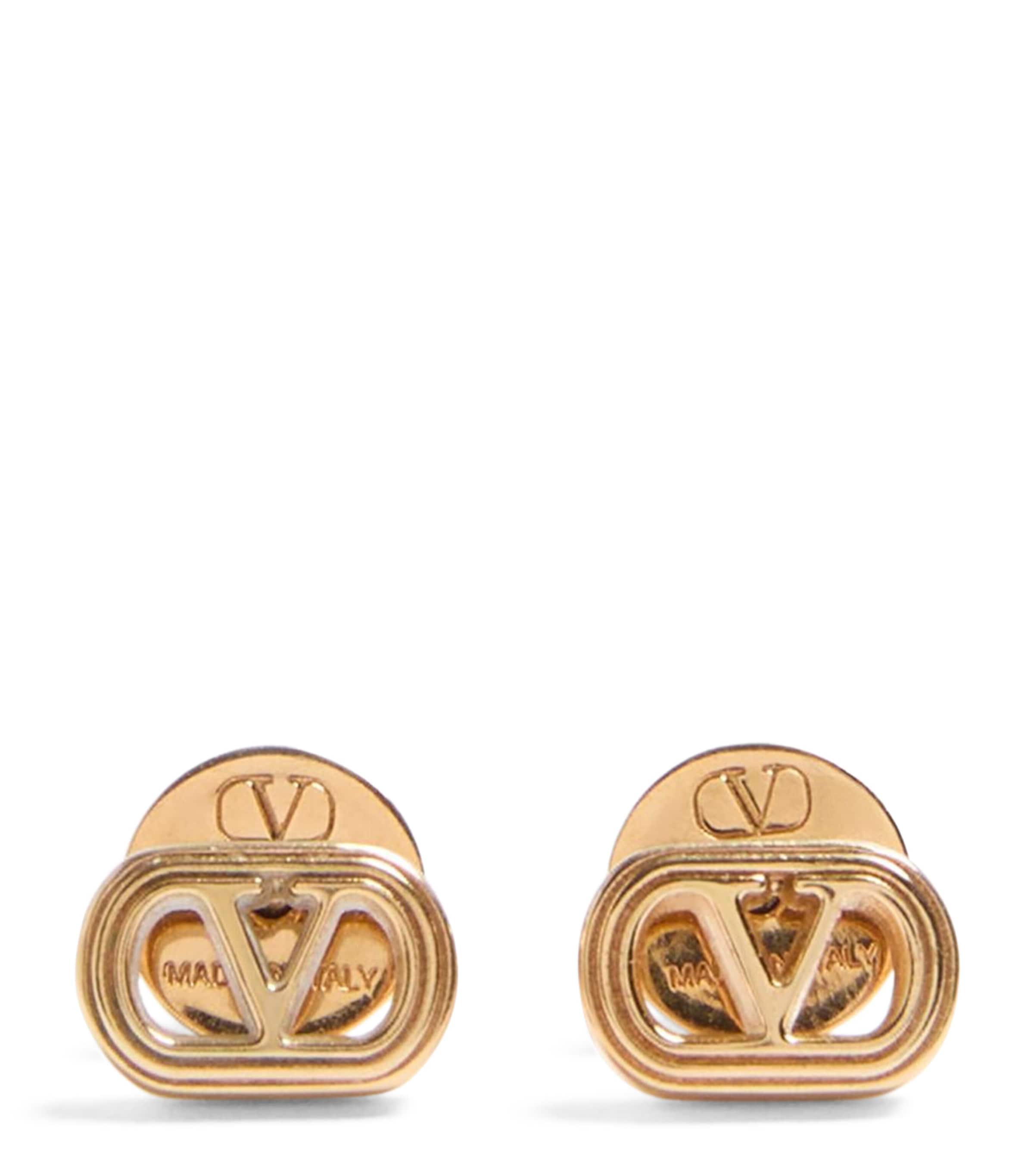 Valentino Vlogo Signature Stud Earrings In Gold