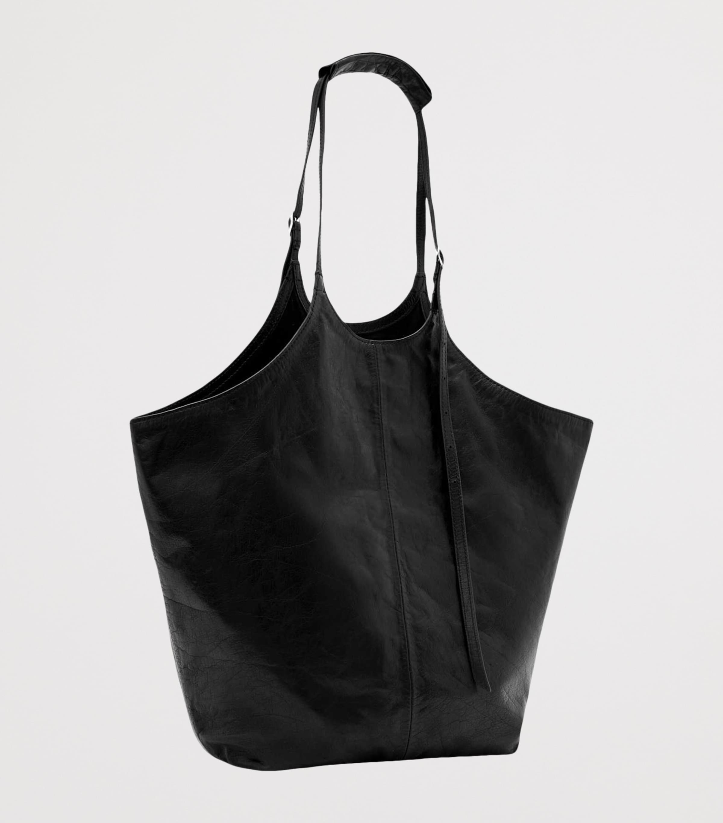 AllSaints Leather Siloh Tote Bag Black Image 2