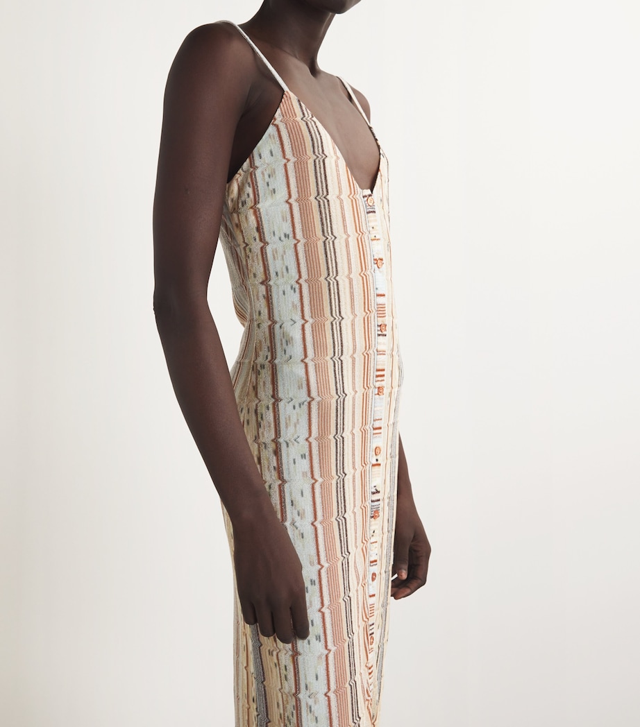 Missoni Womens Knitted Striped Maxi Dress Multicolor Image 6