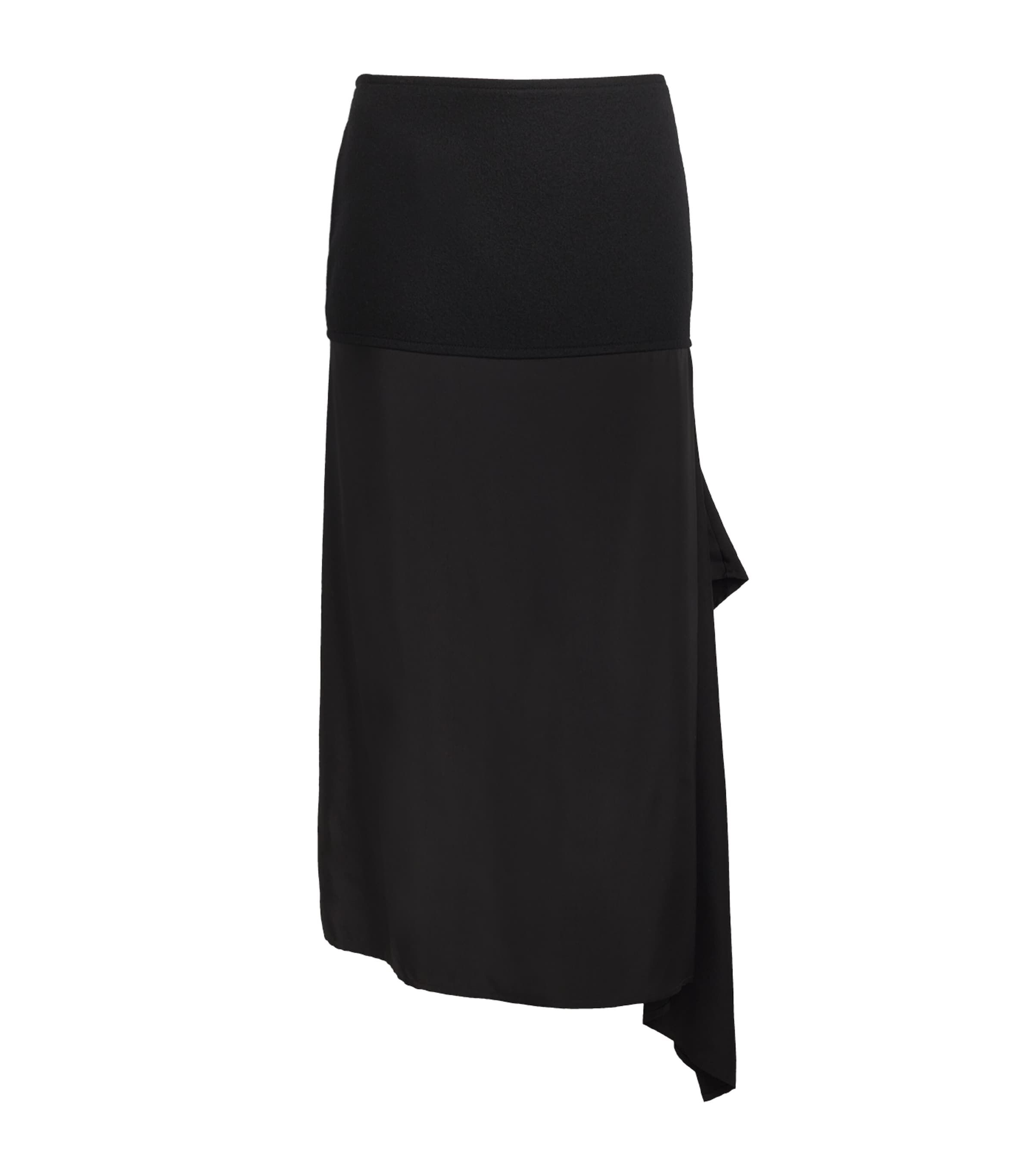 Shop Jil Sander Asymmetric Midi Skirt In Black