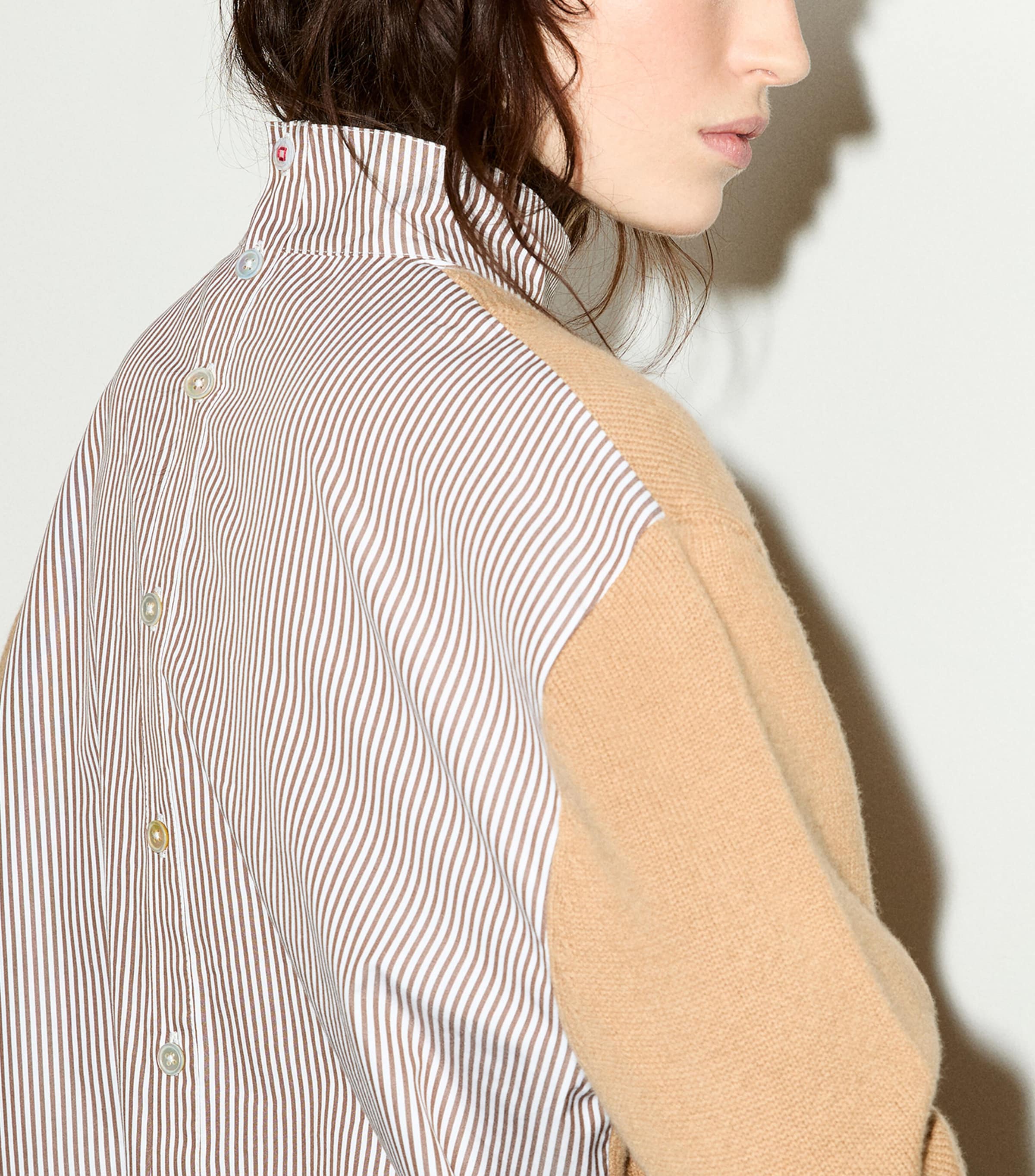 MAX&Co. Womens Shirt-Detail Wool Sweater Camel Image 5