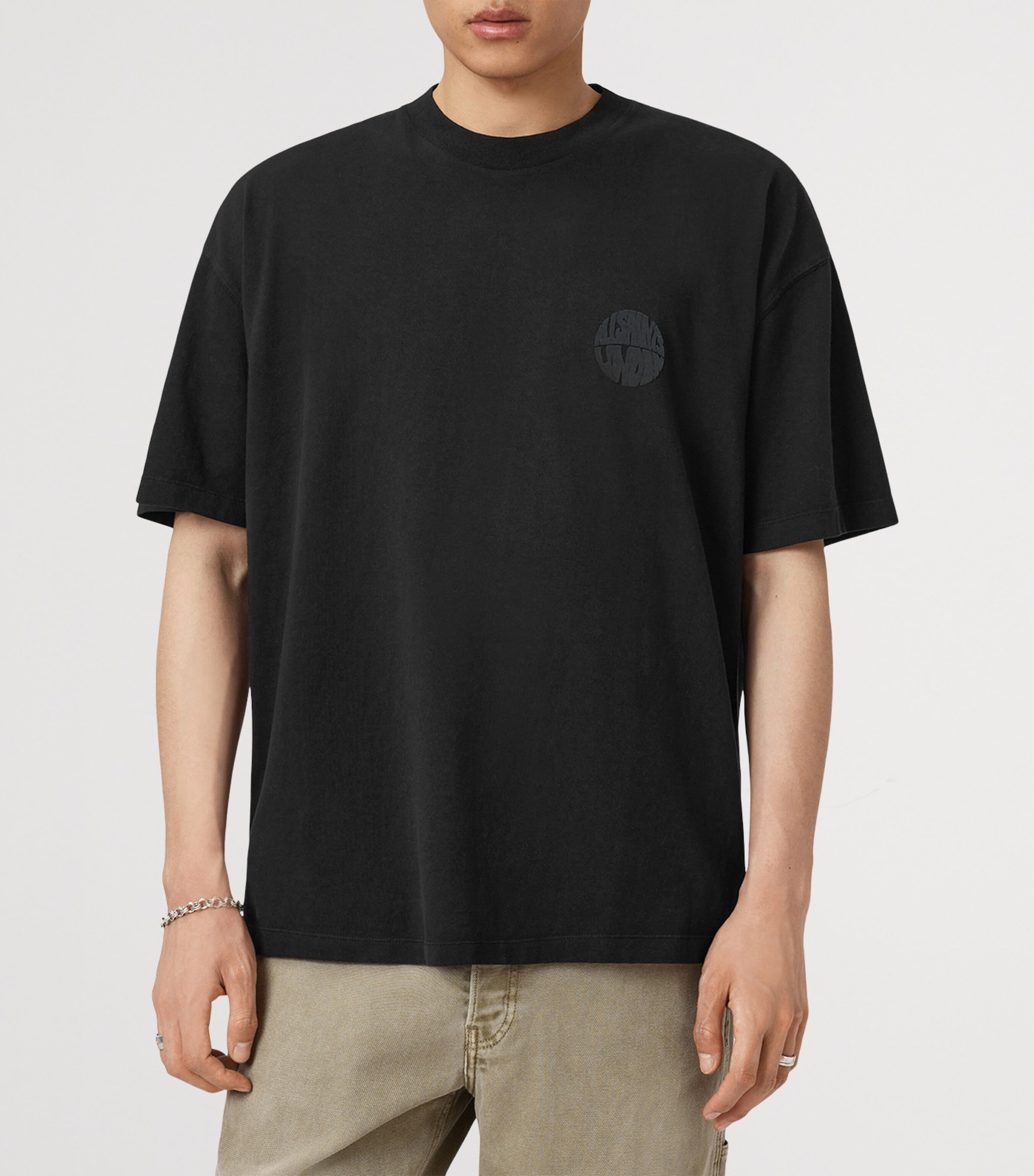 Organic Cotton Waved T-Shirt JET BLACK Image 5