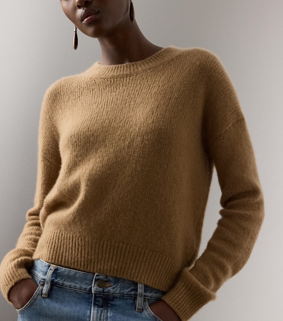 Cashmere-Silk Crew-Neck Sweater CAMEL Image 6