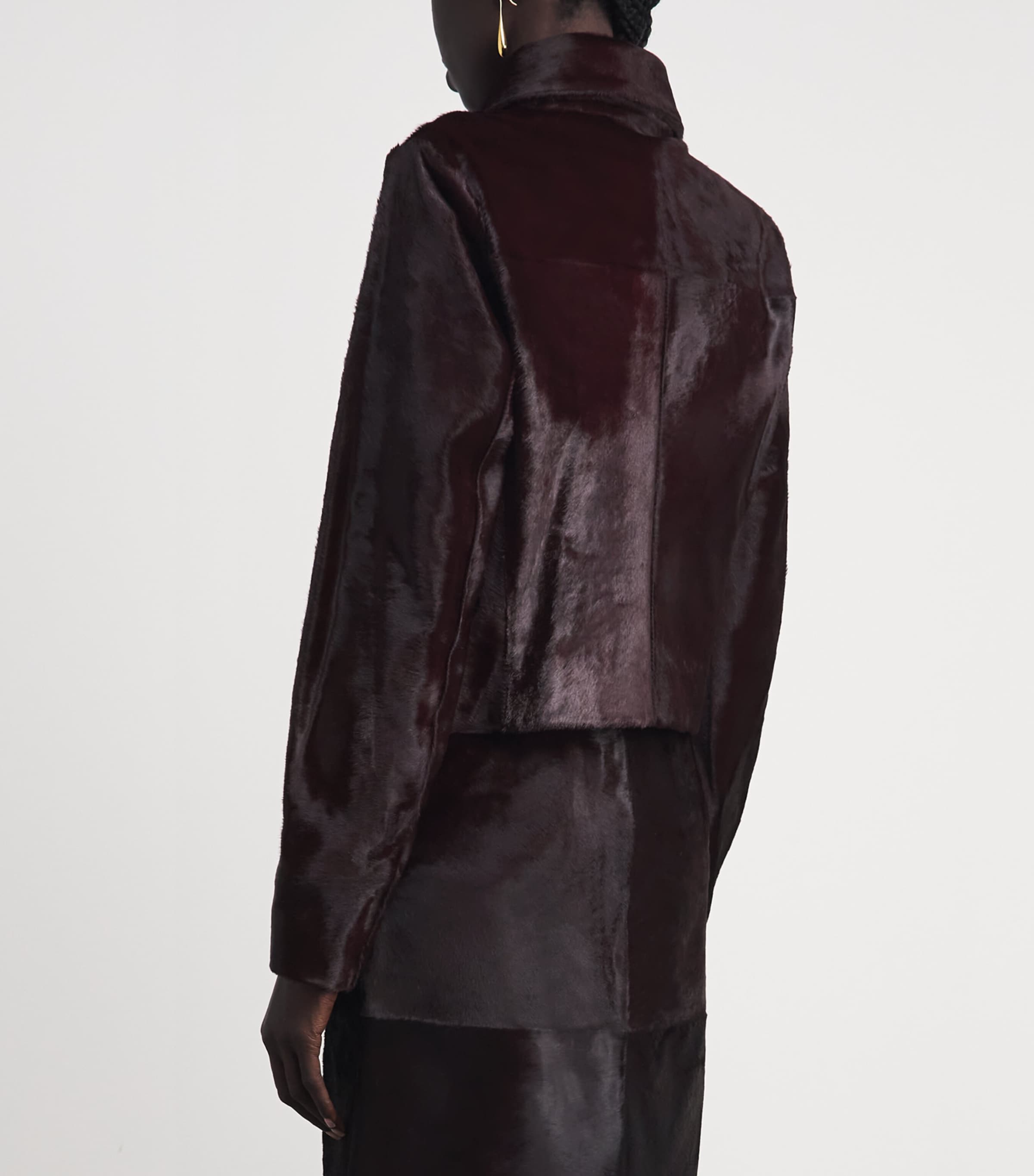 Simkhai Womens Calf Hair Jacket Fig Image 5