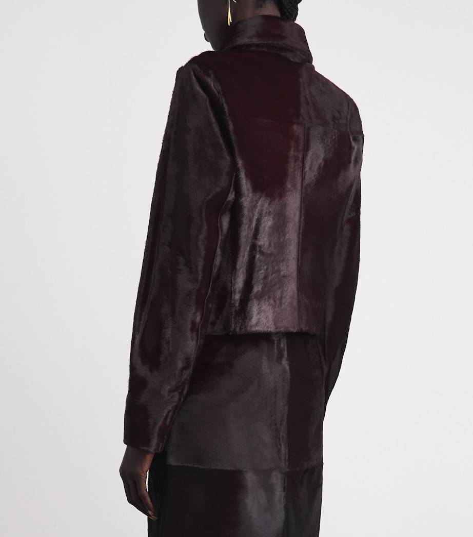 Simkhai Womens Calf Hair Jacket Fig Image 5