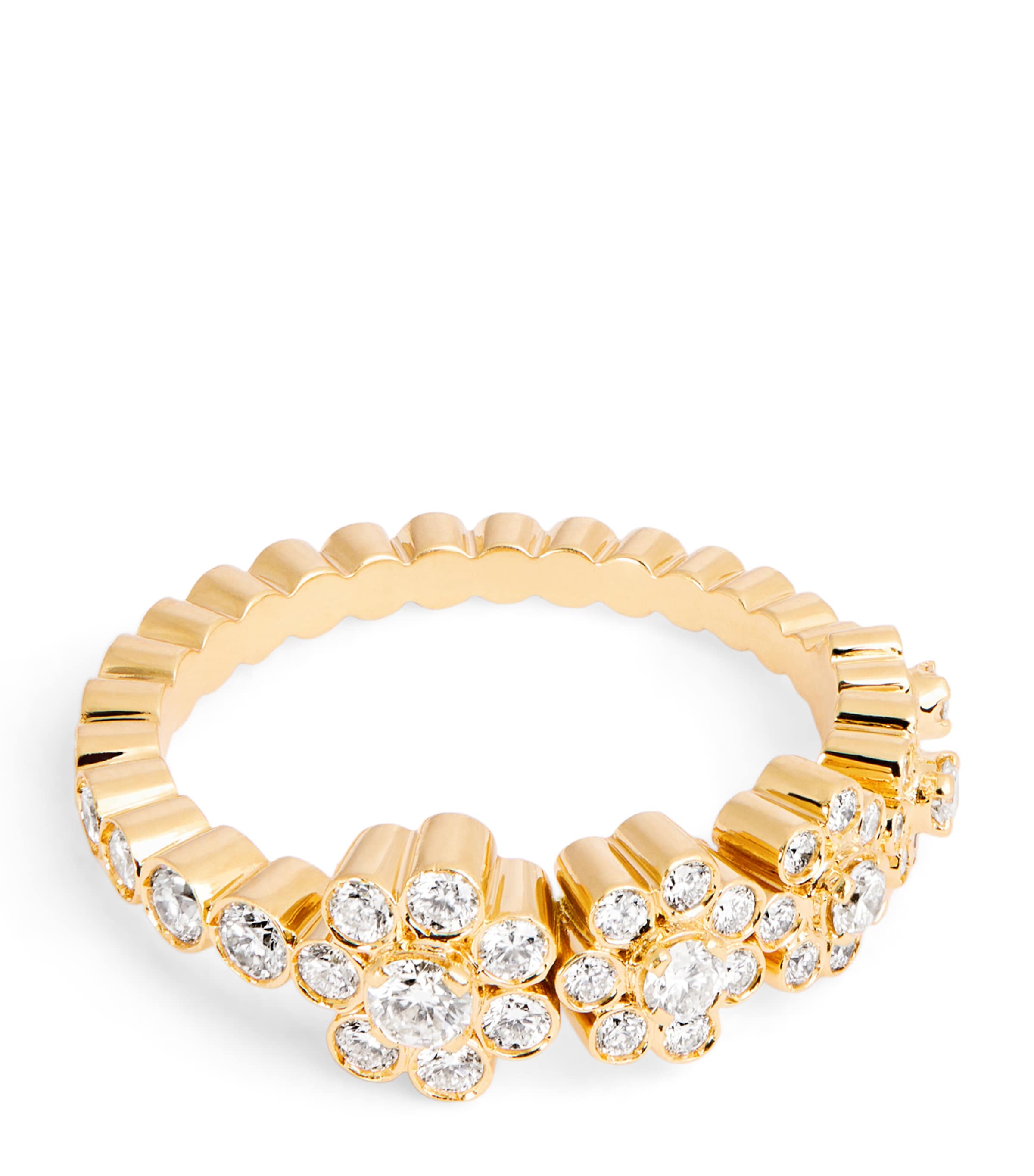 Sophie Bille Brahe Yellow Gold And Diamond Ensemble De Fleurs Ring
