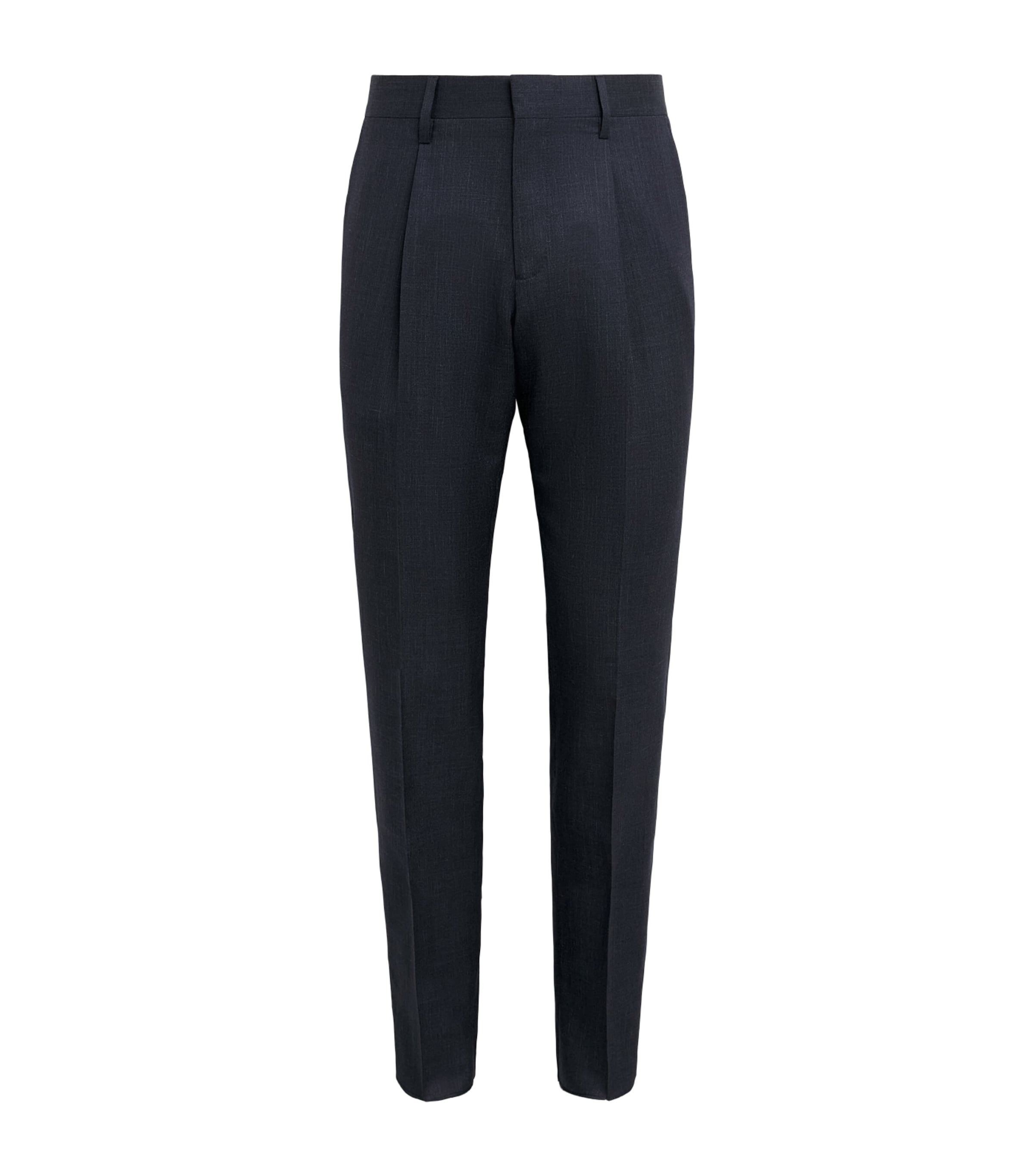 Lardini Mens Virgin Wool-Blend Suit Trousers Navy Image 1