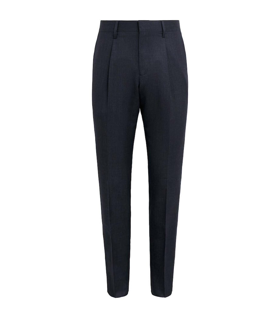 Lardini Mens Virgin Wool-Blend Suit Trousers Navy Image 1