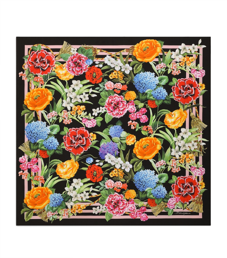 Silk Floral Scarf H45KU-MIX FIORI/NERO Image 1