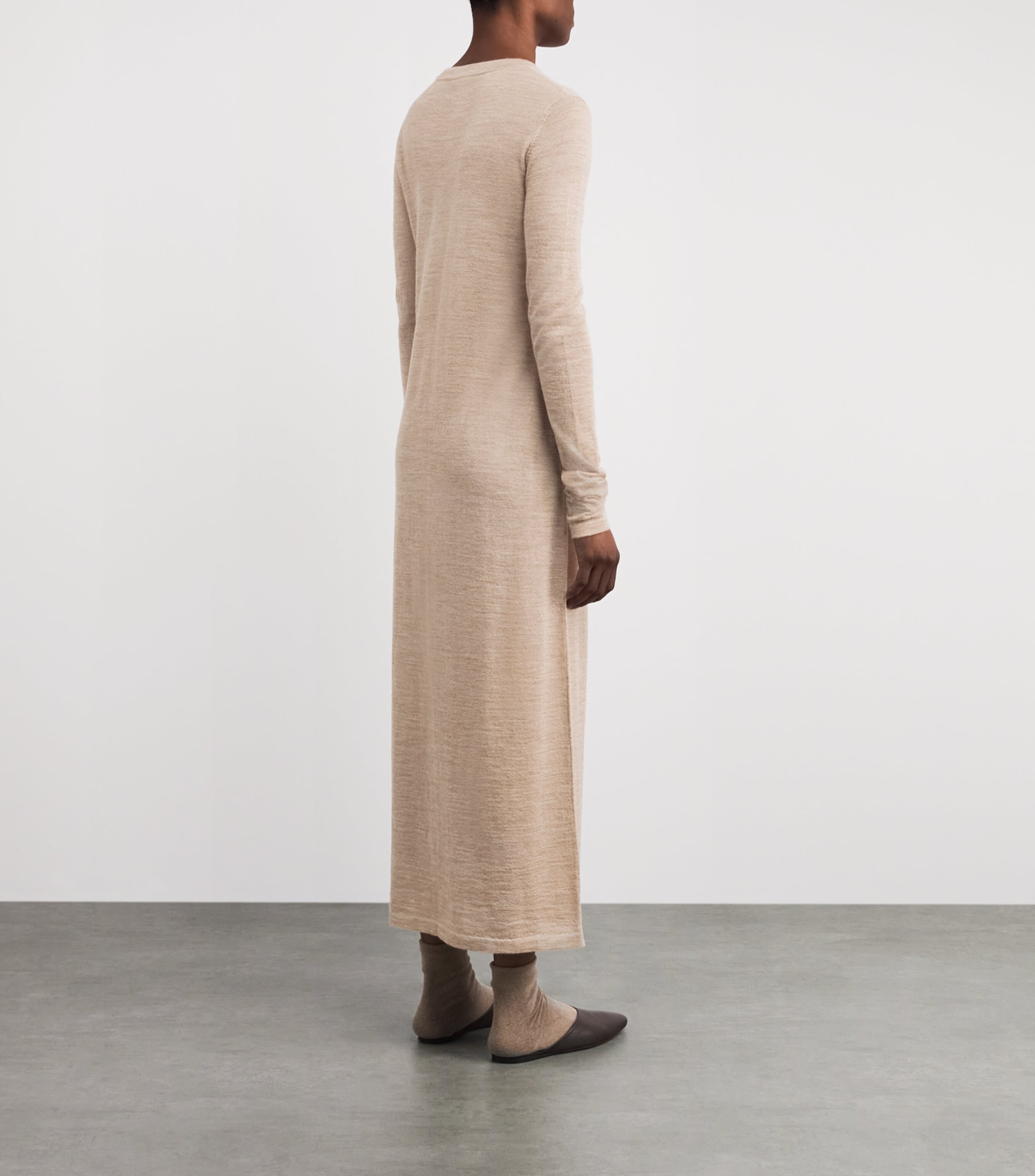 Lauren Manoogian Womens Baby Alpaca-Mulberry Silk Maxi Dress Oak Image 4